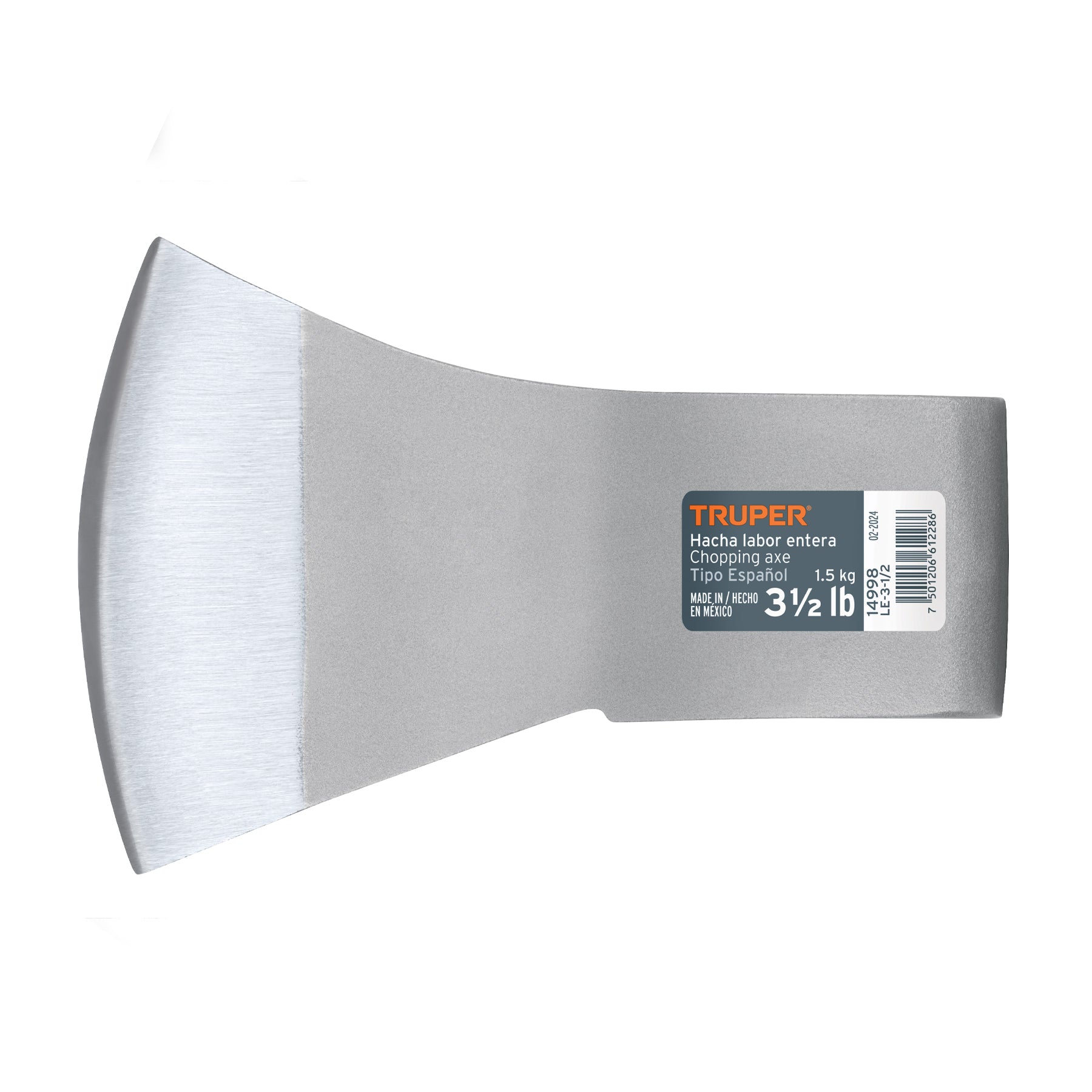 Hacha labor entera 3-1/2 lb, sin mango, Truper