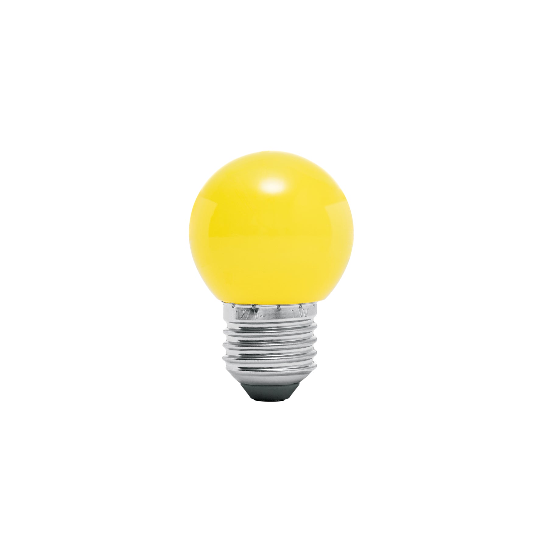 Foco LED 1 W, tipo globo G45, color amarillo, E26, Volteck, LED-1AM, 46028
