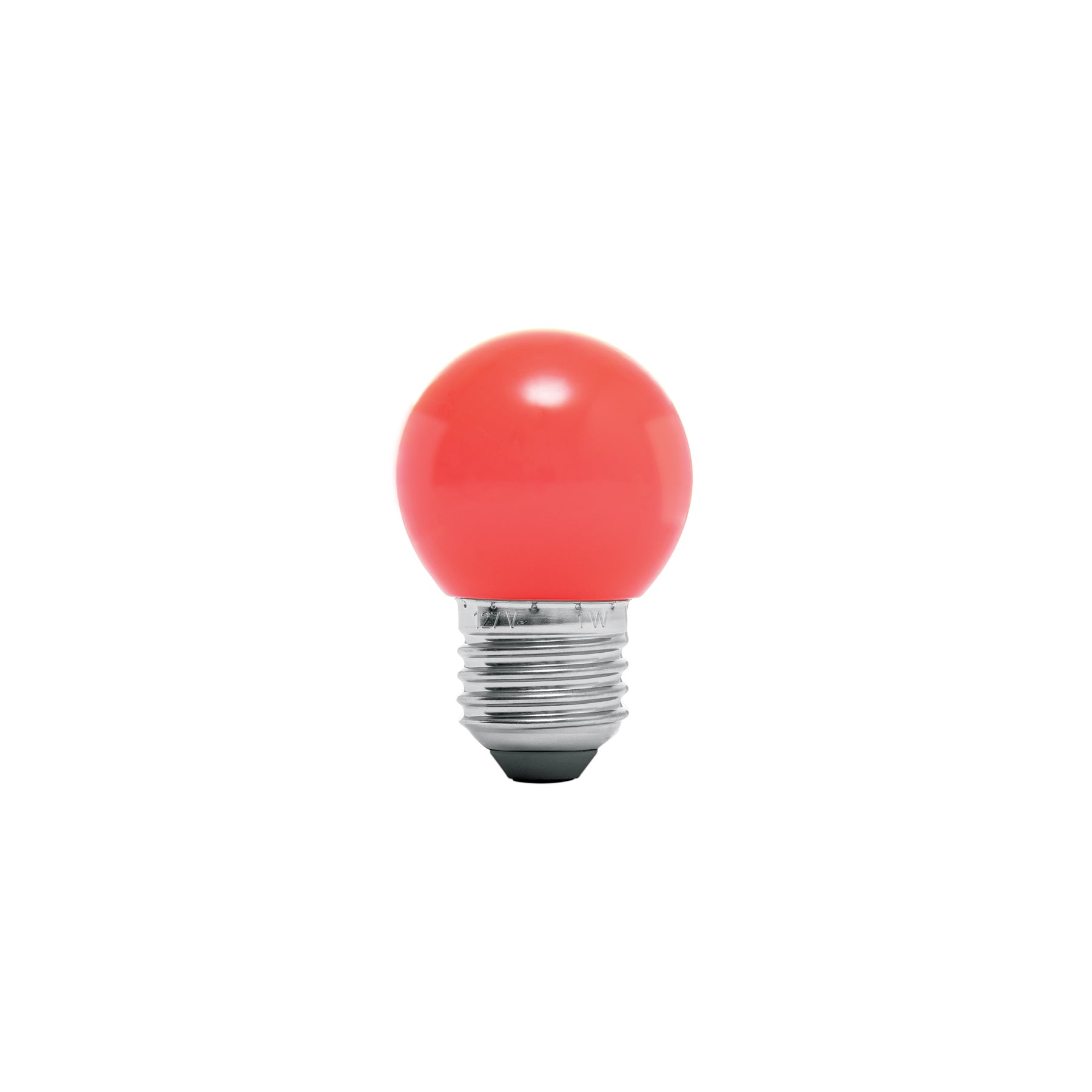 Foco LED 1 W, tipo globo G45, color rojo, E26, Volteck, LED-1RO, 46029