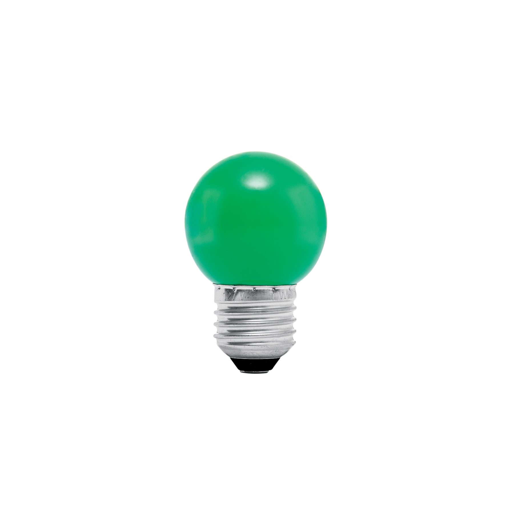 Foco LED 1 W, tipo globo G45, color verde, E26, Volteck, LED-1VE, 46027