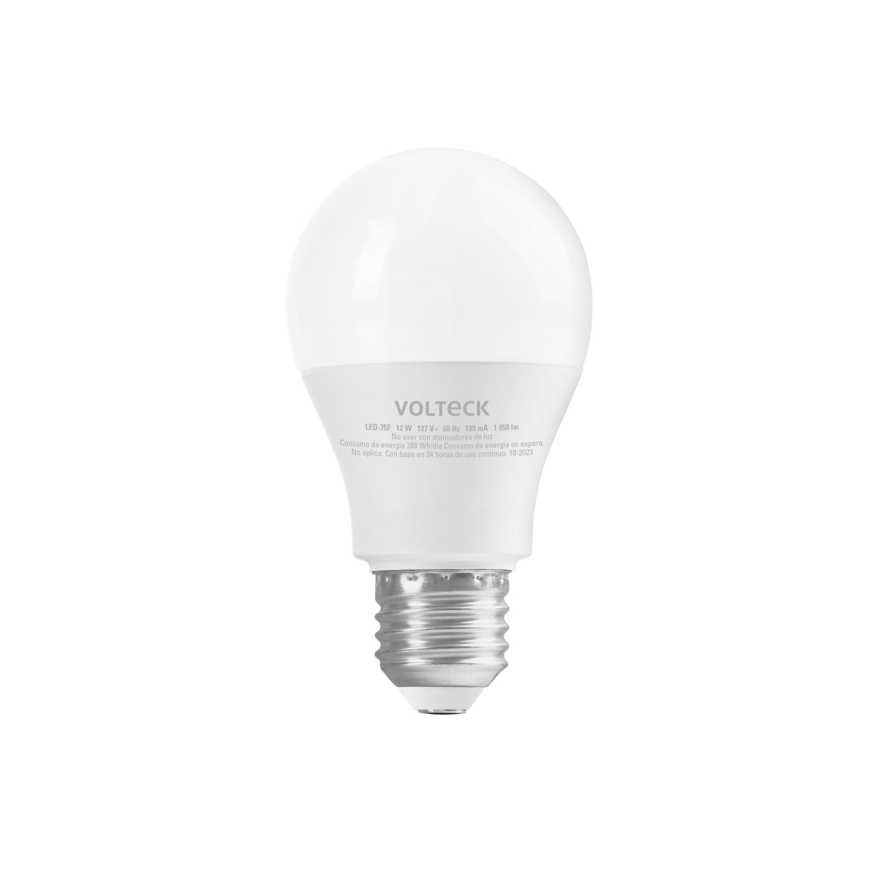 Foco LED 12W (75W) A19, 6500K blanca fría, 1050 lm, blíster, Volteck, LED-75F, 46860