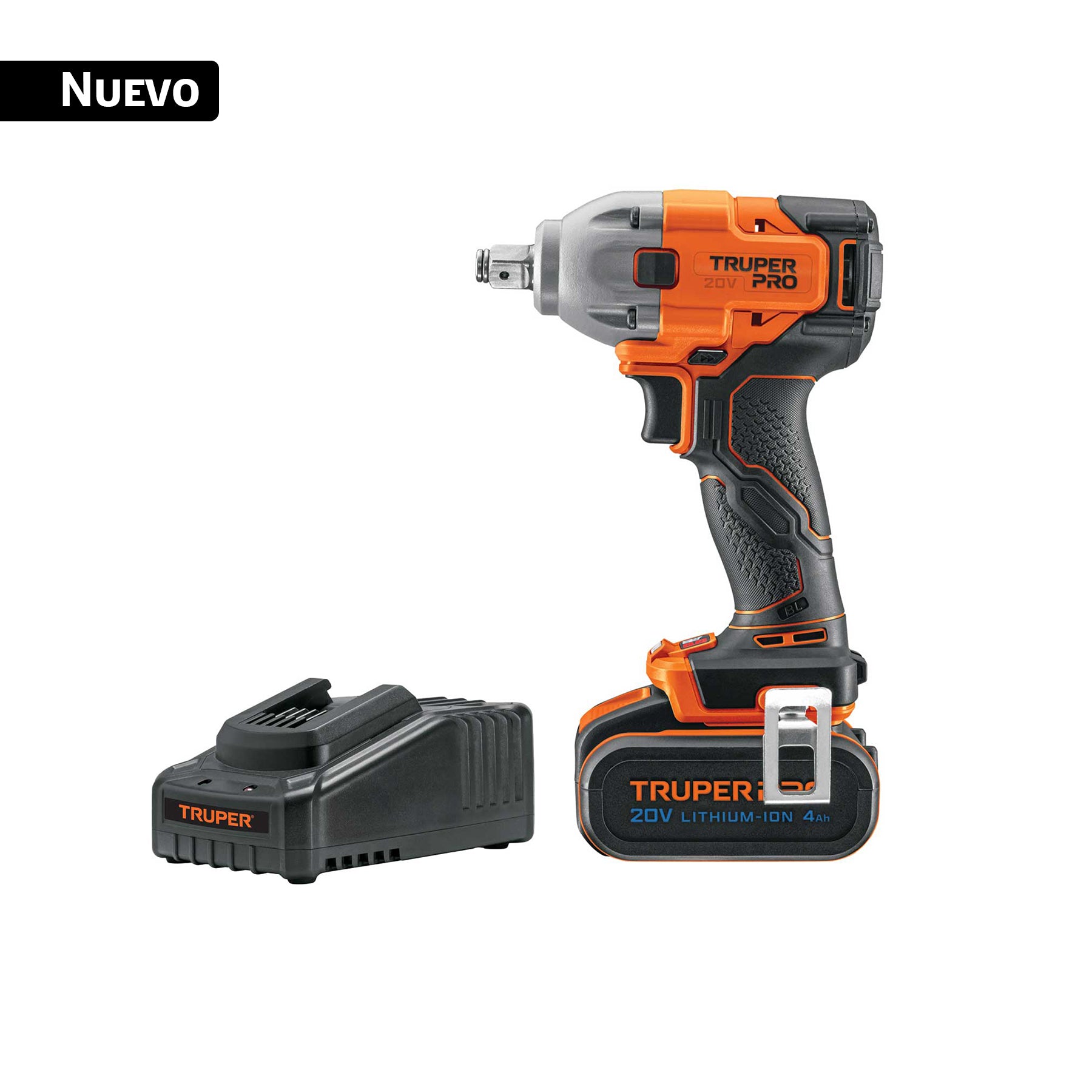 Llave de impacto inalámbrica 1/2", 20V, 184 lb/ft, 1 batería 4Ah, PRO