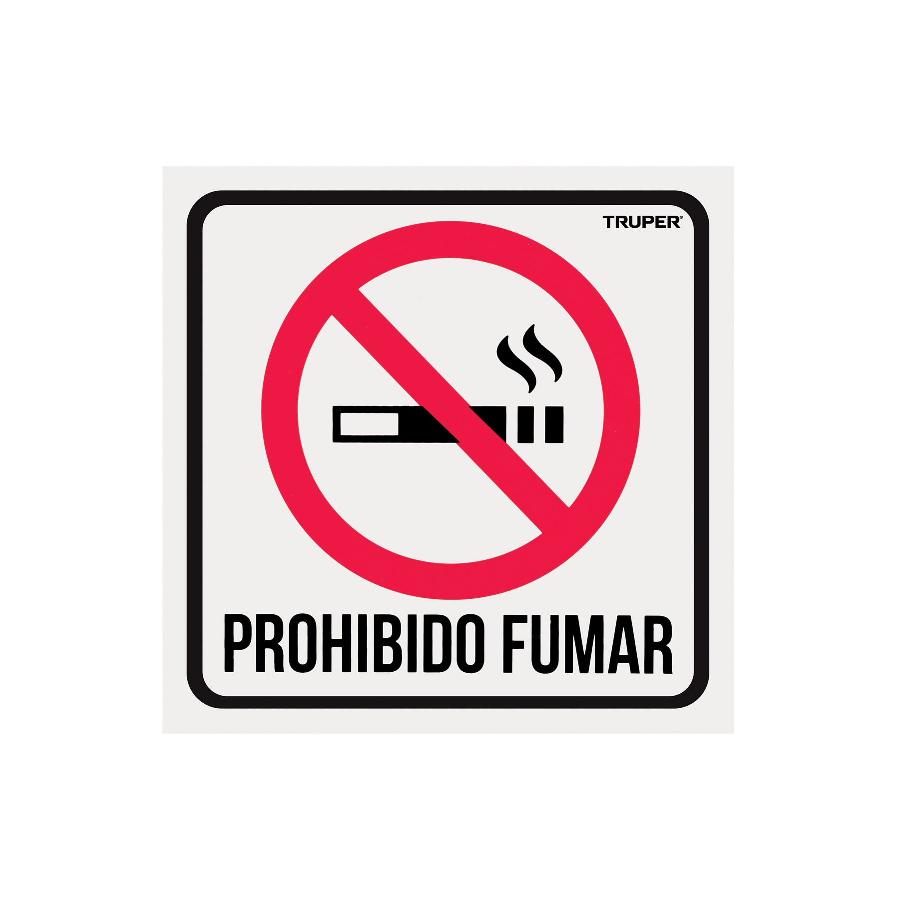 Letrero de señalización "NO FUMAR", 19 x 19 cm, Truper