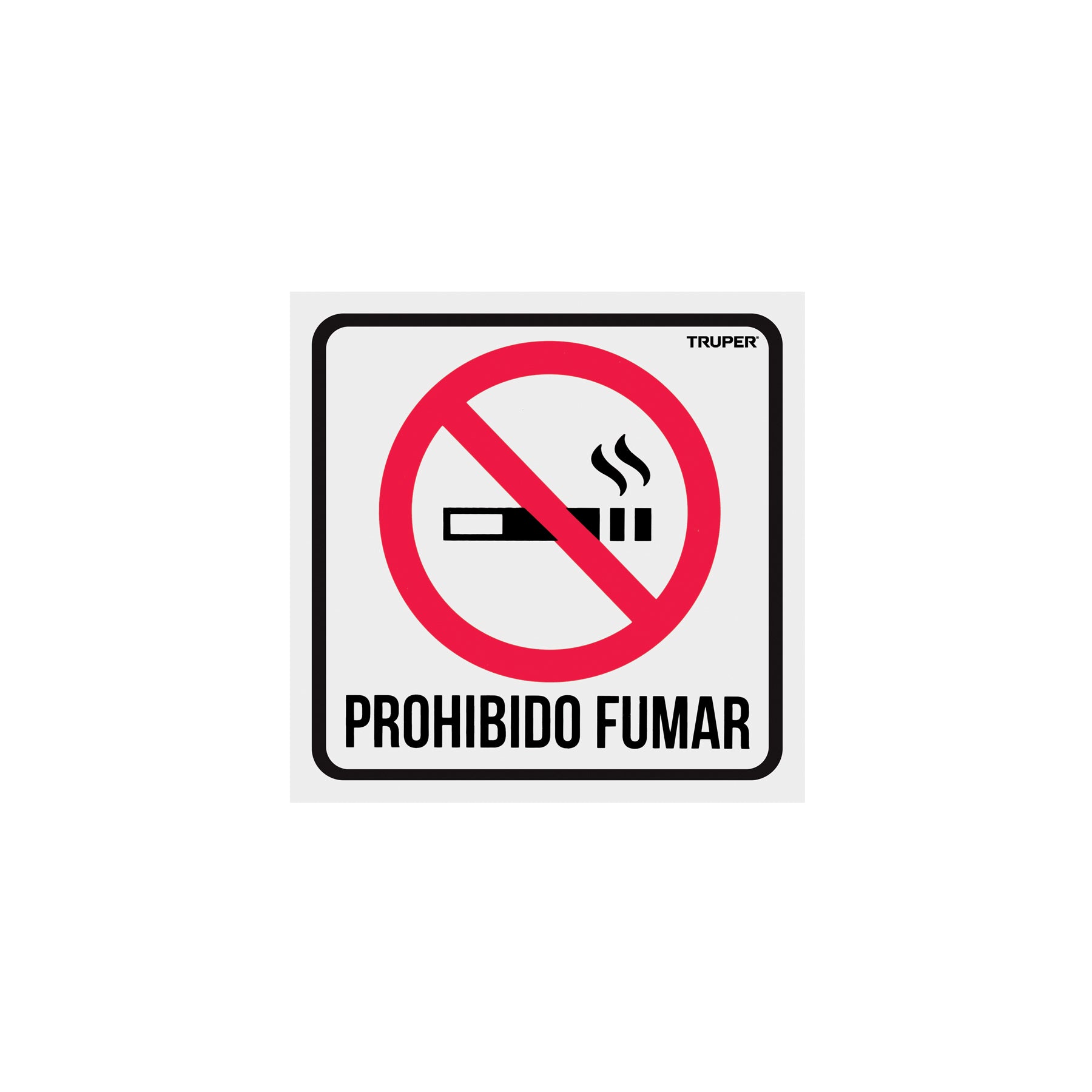 Letrero de señalización "NO FUMAR", 19 x 19 cm, Truper
