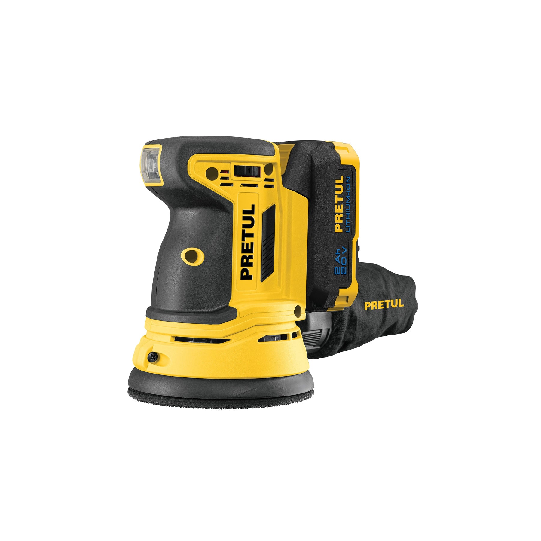 Lijadora roto-orbital 5", 20V, 1 batería 2Ah, Pretul