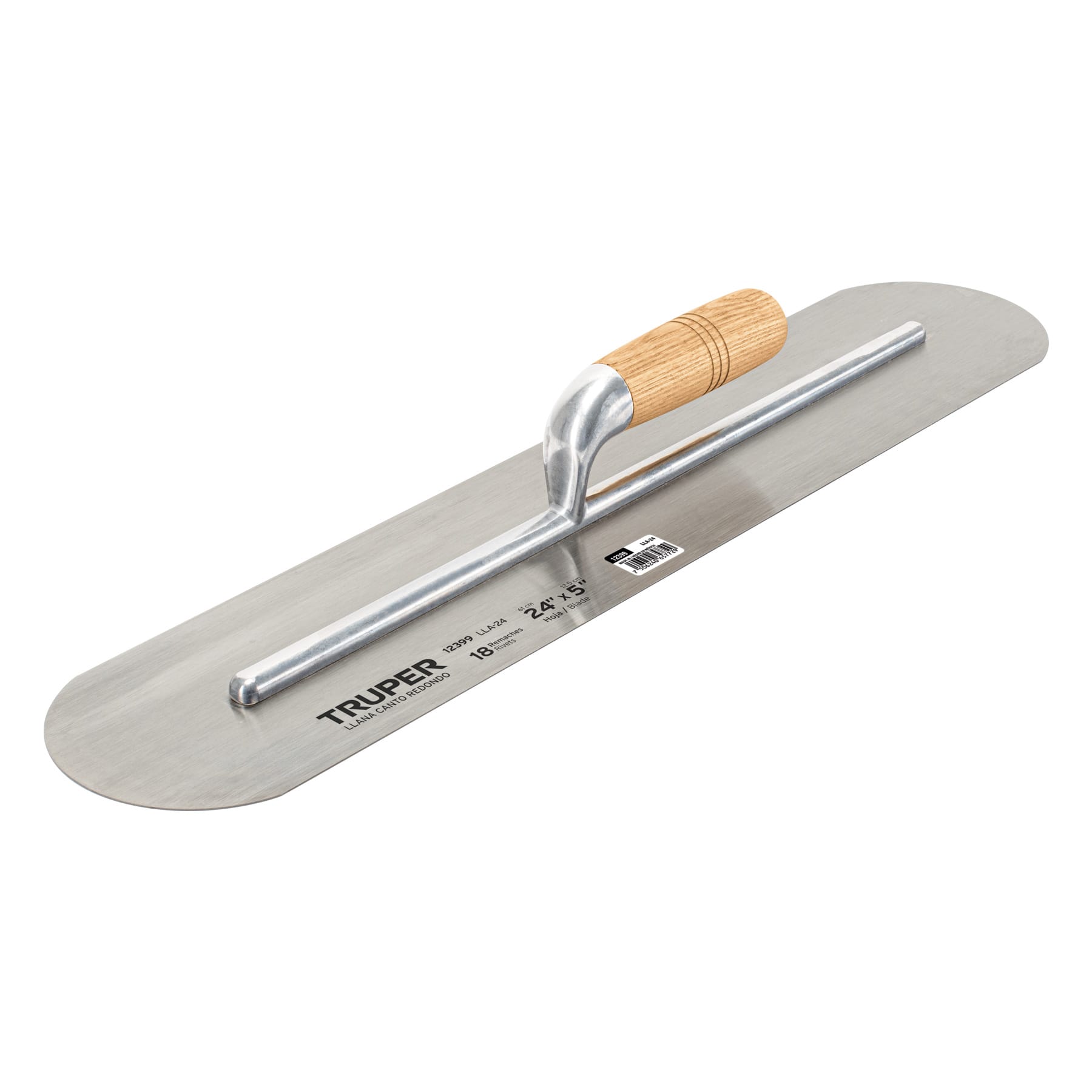 Llana canto redondo 24" x 5" con mango de madera, Truper