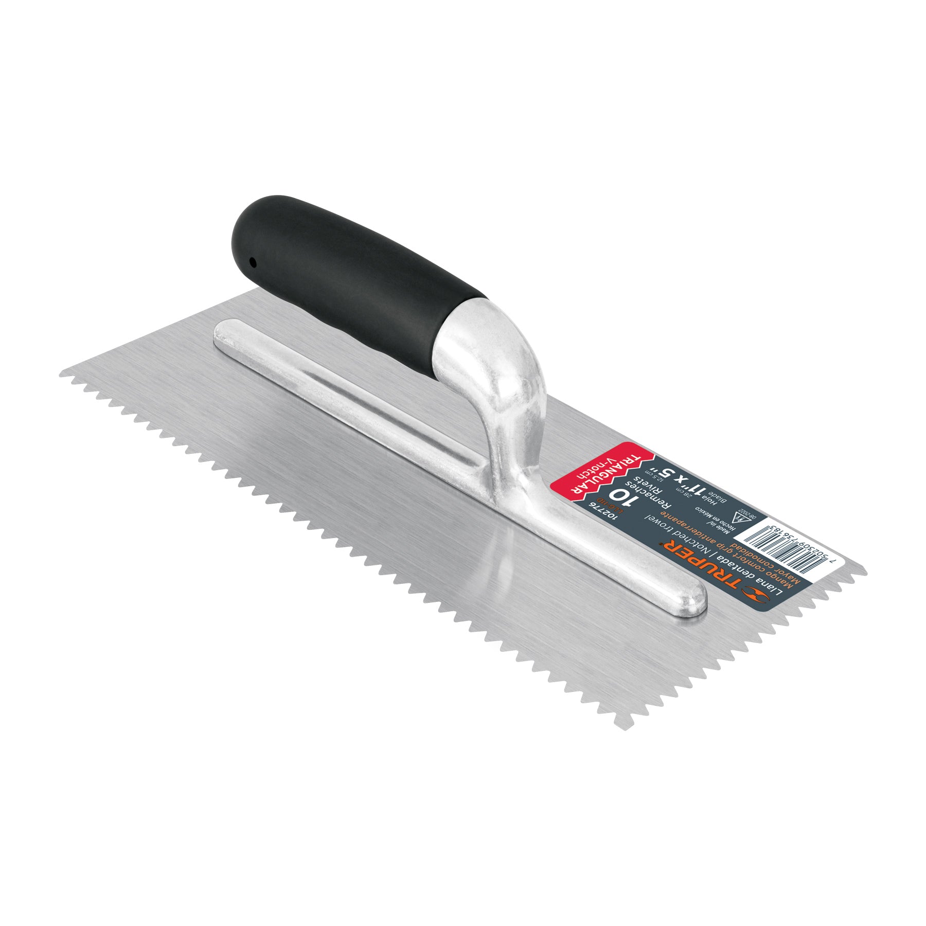 Llana 11" dentado triangular, 10 remaches, mango comfort grip