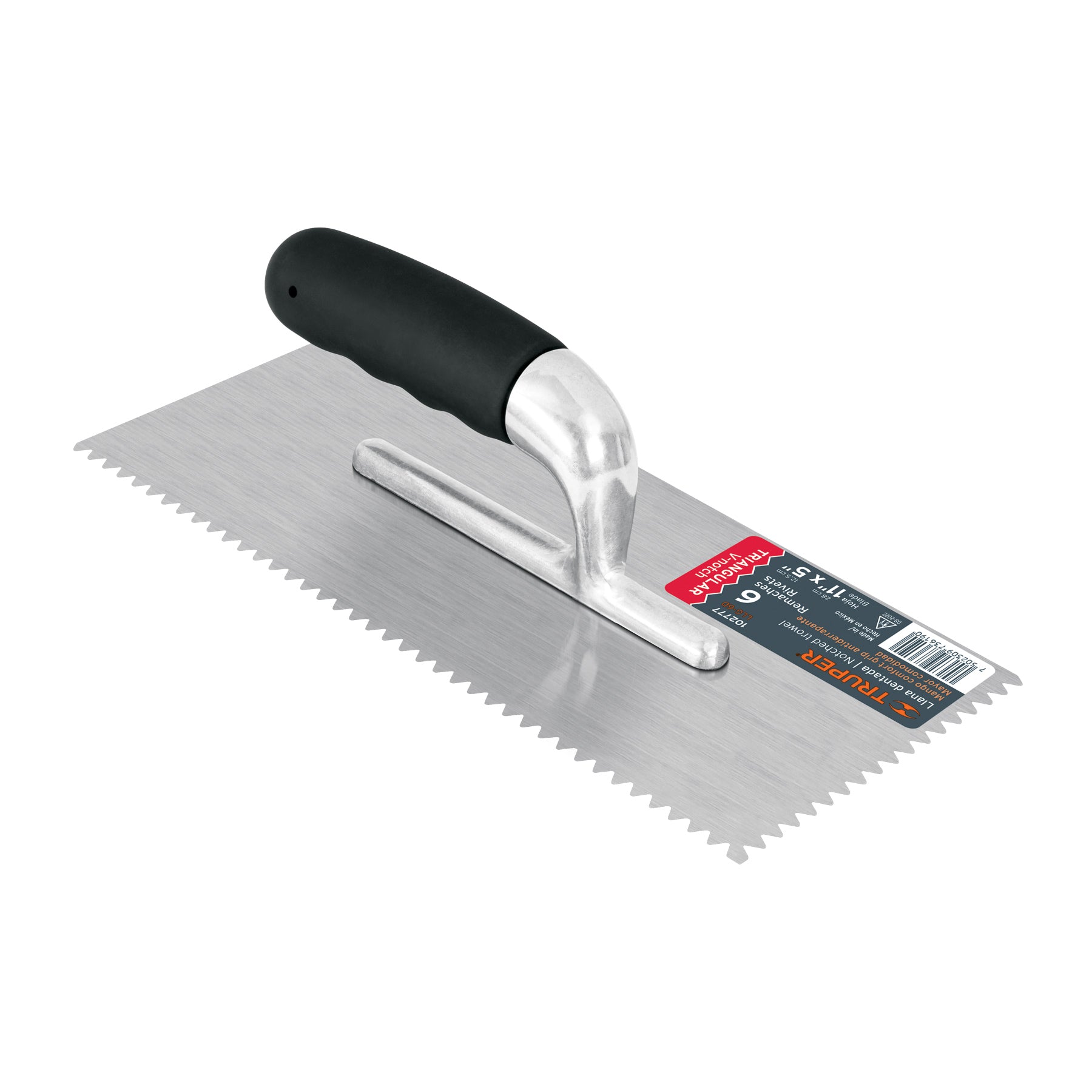 Llana 11" dentado triangular, 6 remaches, mango comfort grip