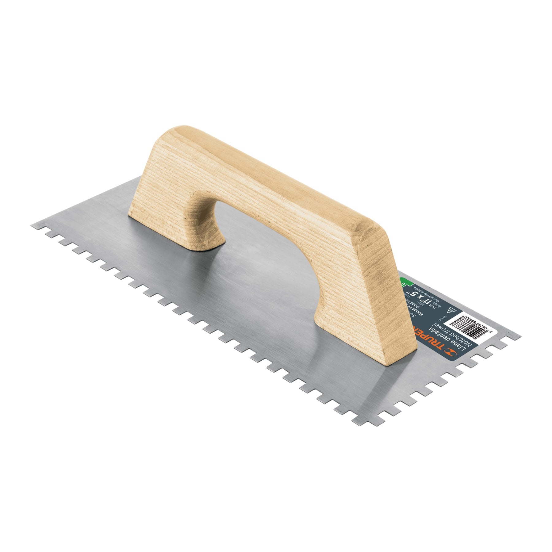 Llana 11" dentado cuadrado 1/4", tipo español, mango madera