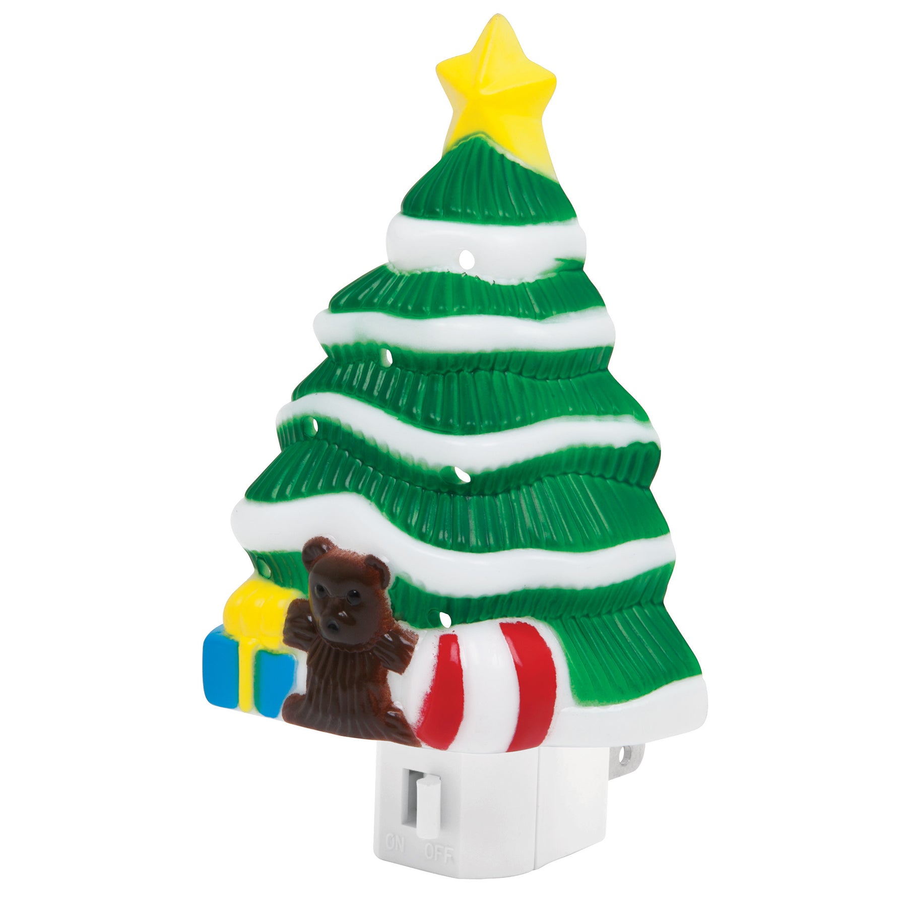 Luz de noche con lámpara E12, pino de navidad, Volteck, LUZ-08, 46137