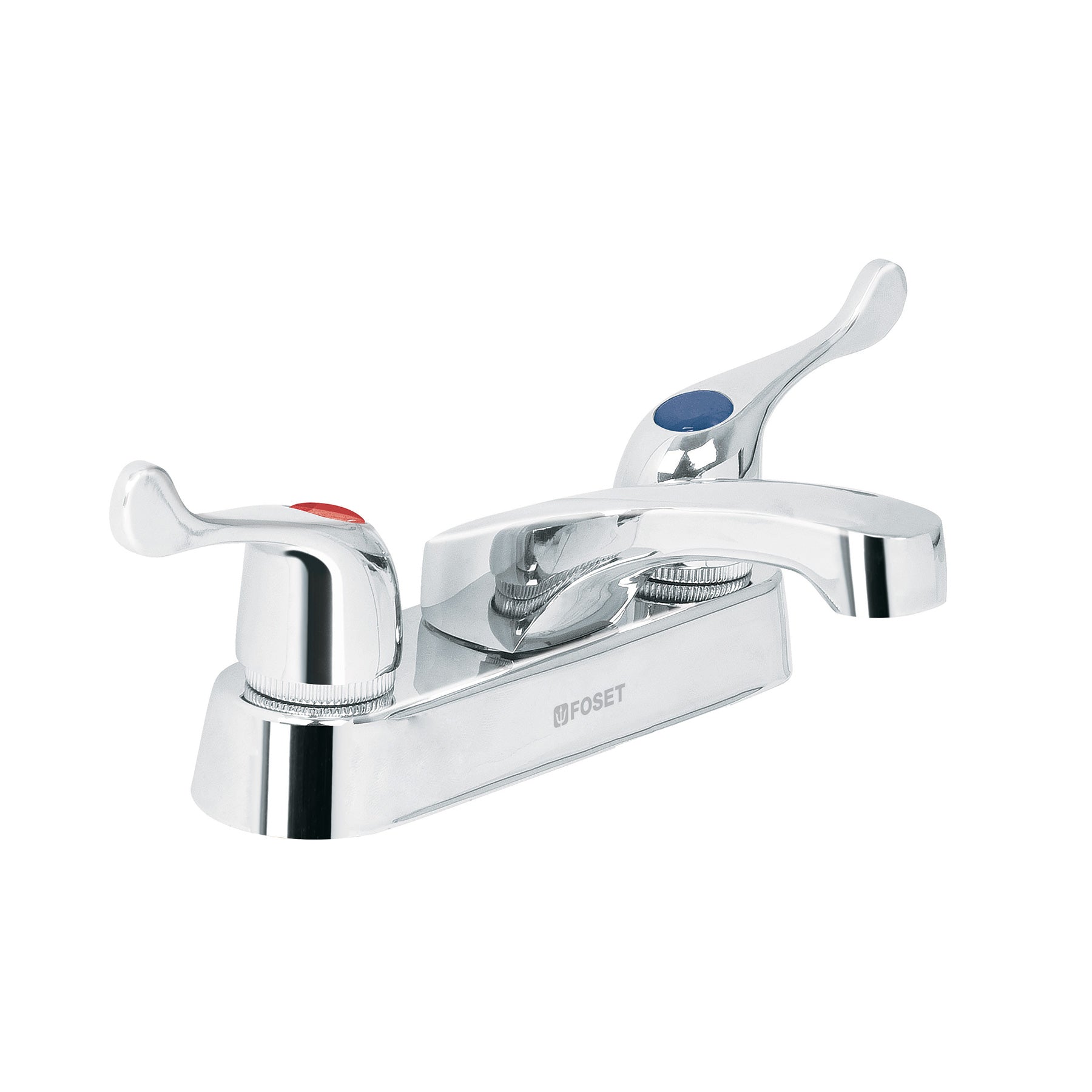 Mezcladora 4" para lavabo, nariz larga, manerales palanca, Foset, M-048P, 49278