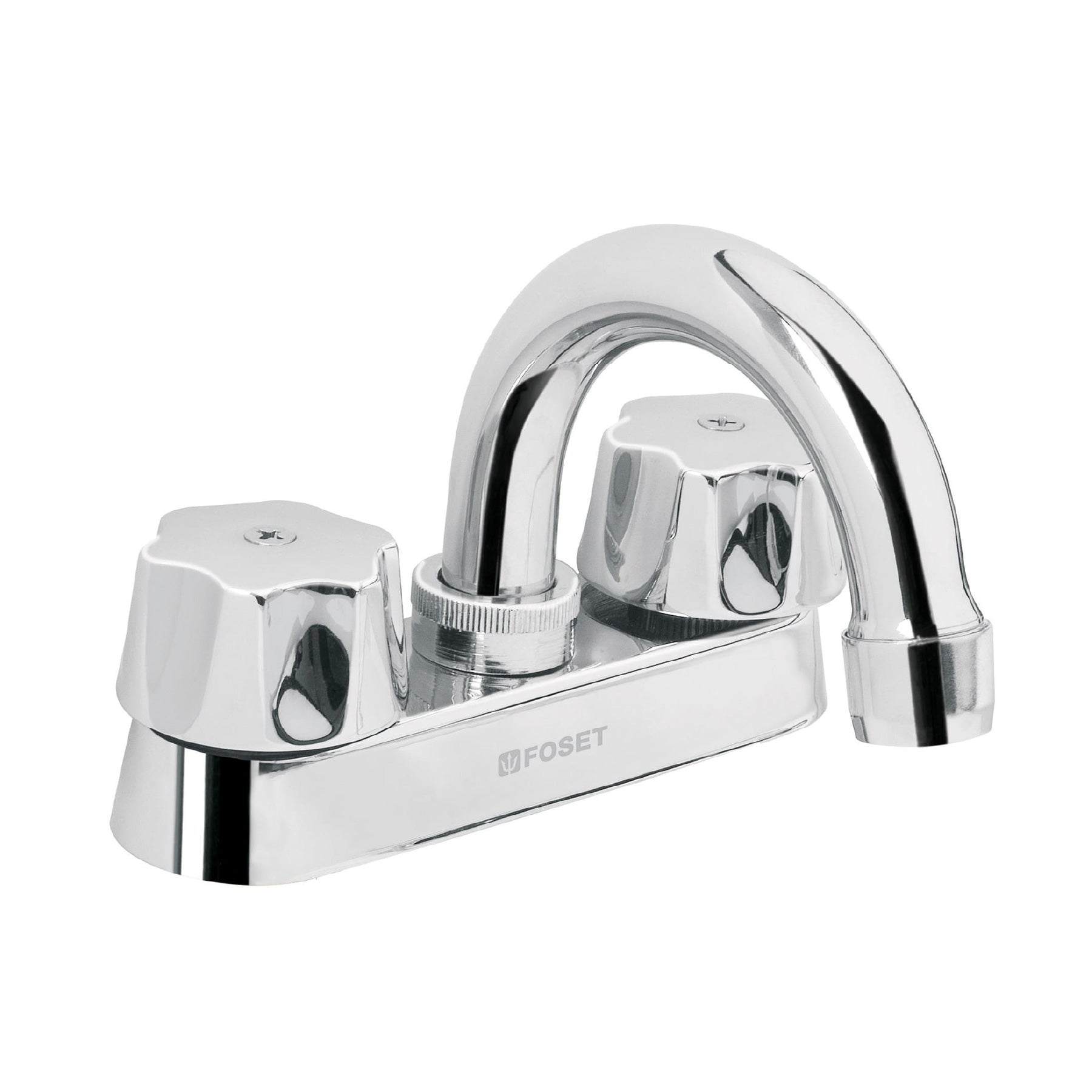 Mezcladora 4" para lavabo, cuello curvo, cartucho compresión, Foset, M-050-C, 49589