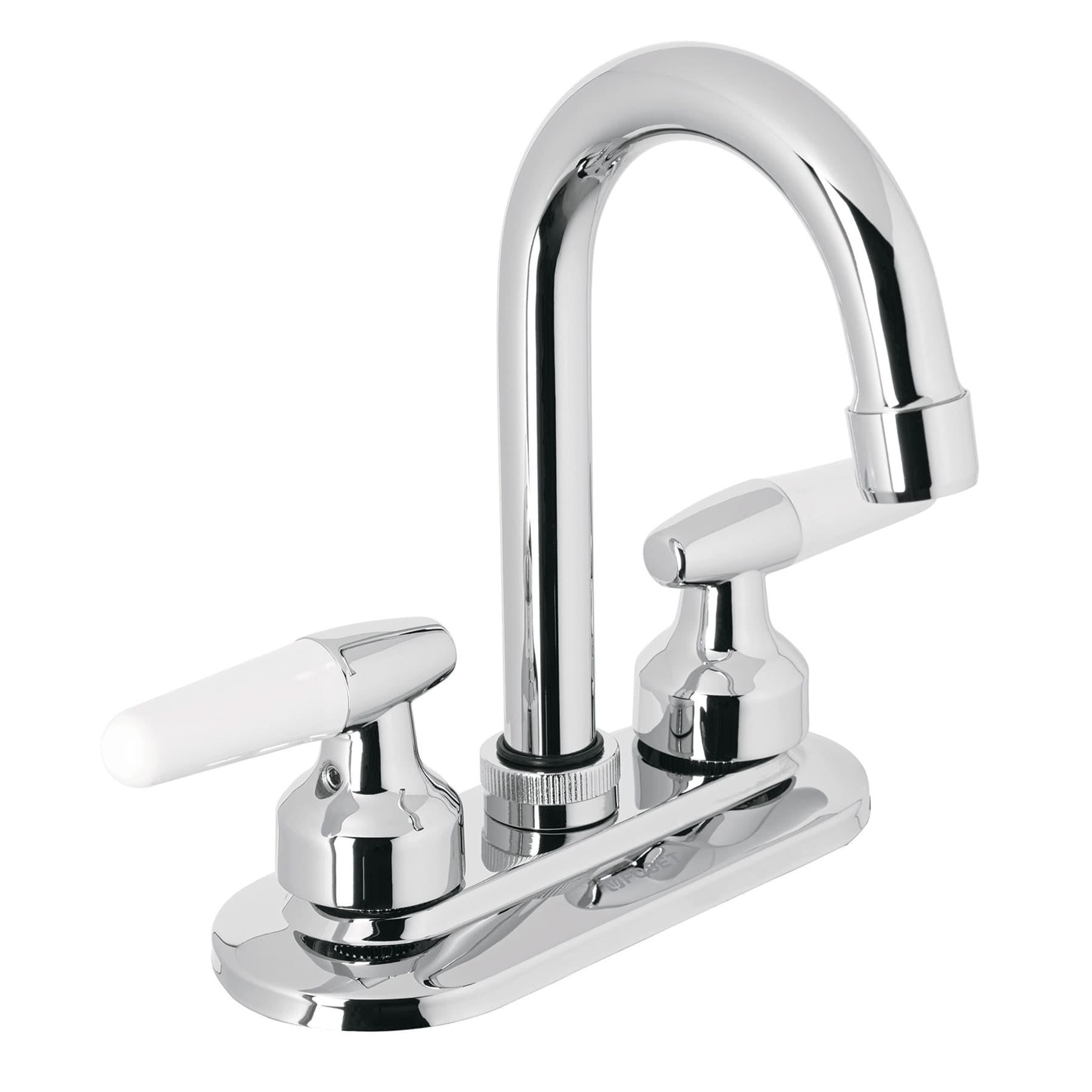 Mezcladora 4" para lavabo, cuello bar, manerales cono, Foset, M-060I, 49213