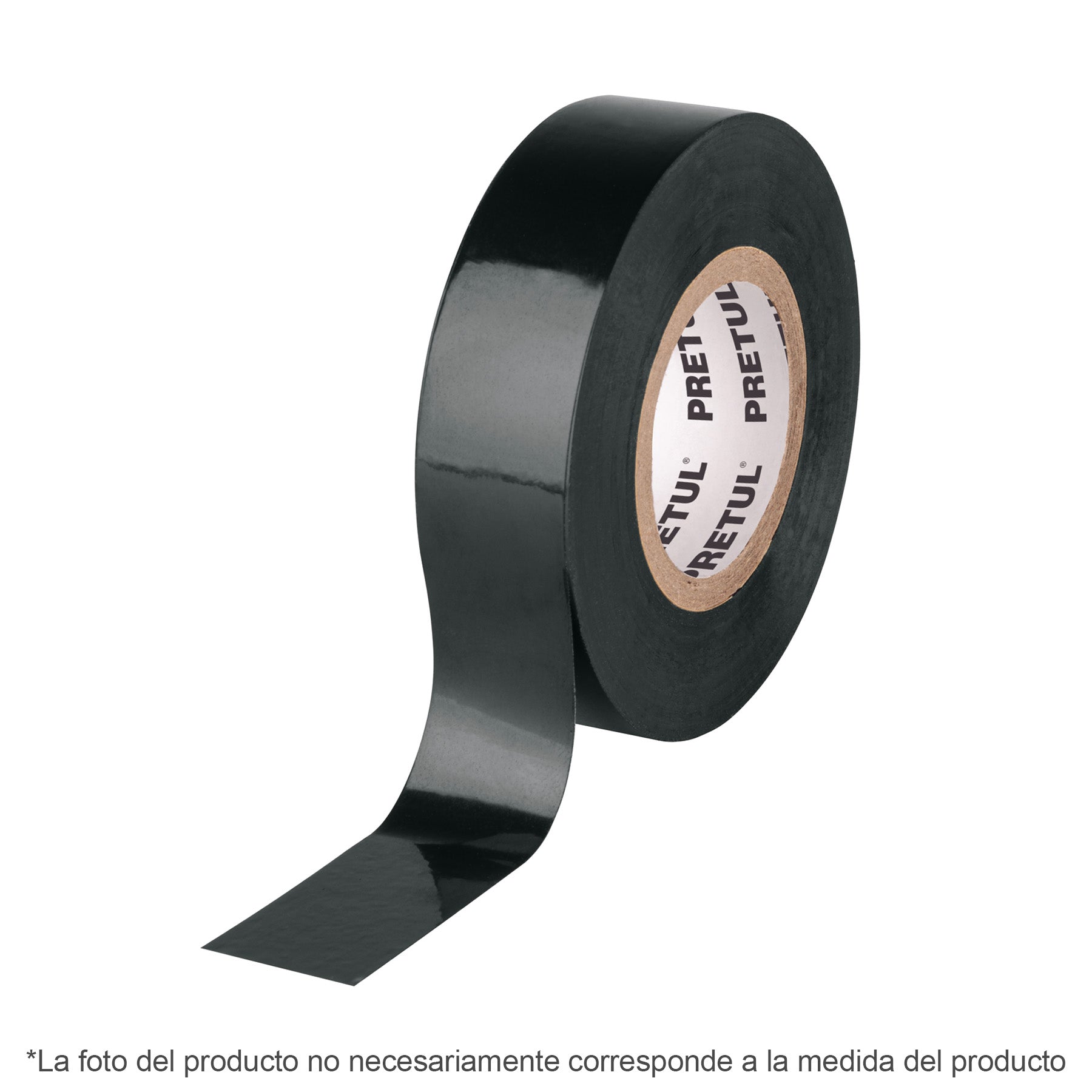 Cinta de aislar de 18 m x 19 mm, negra, Pretul, M-33P, 20522