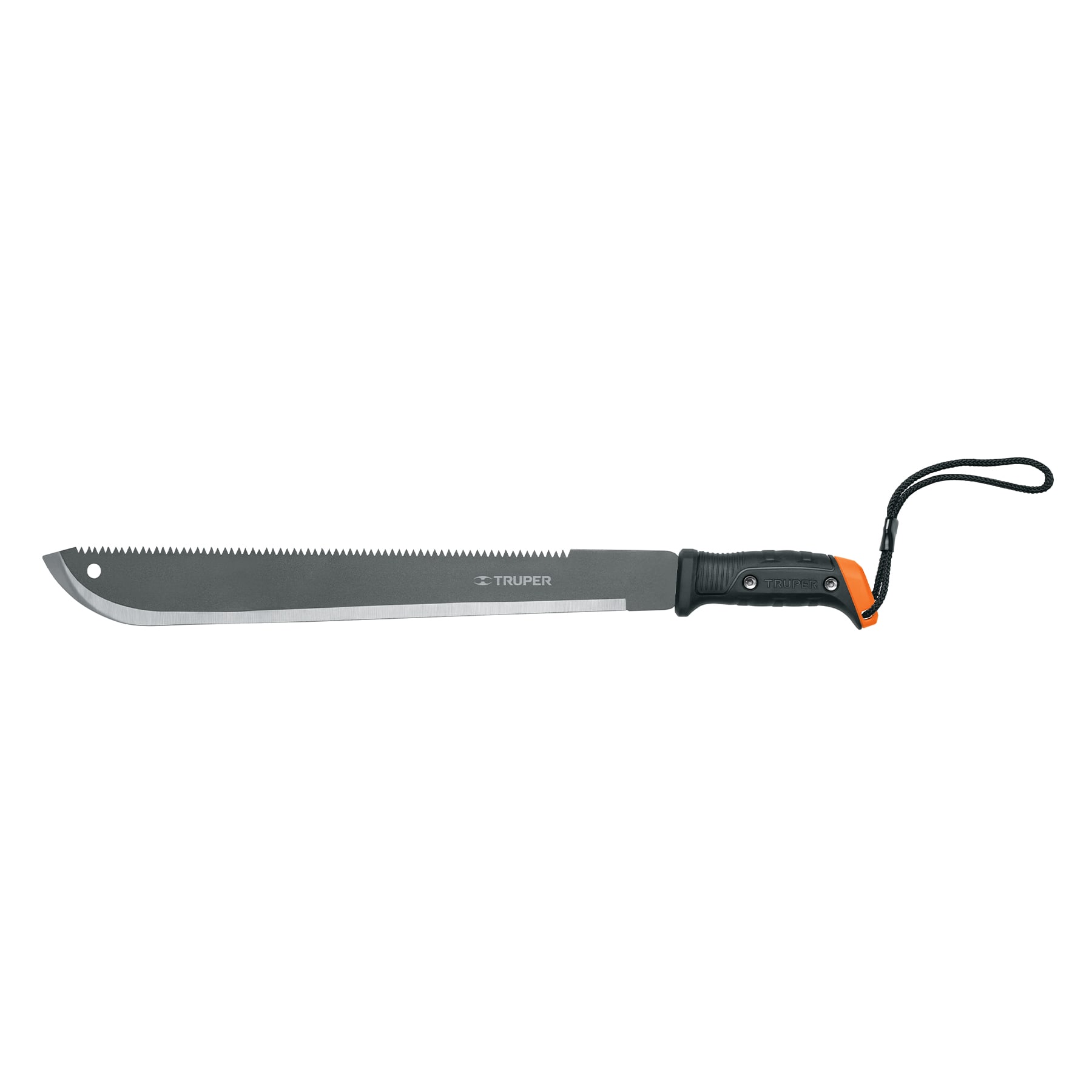 Machete doble filo 18", cacha atornillada, funda de cartón