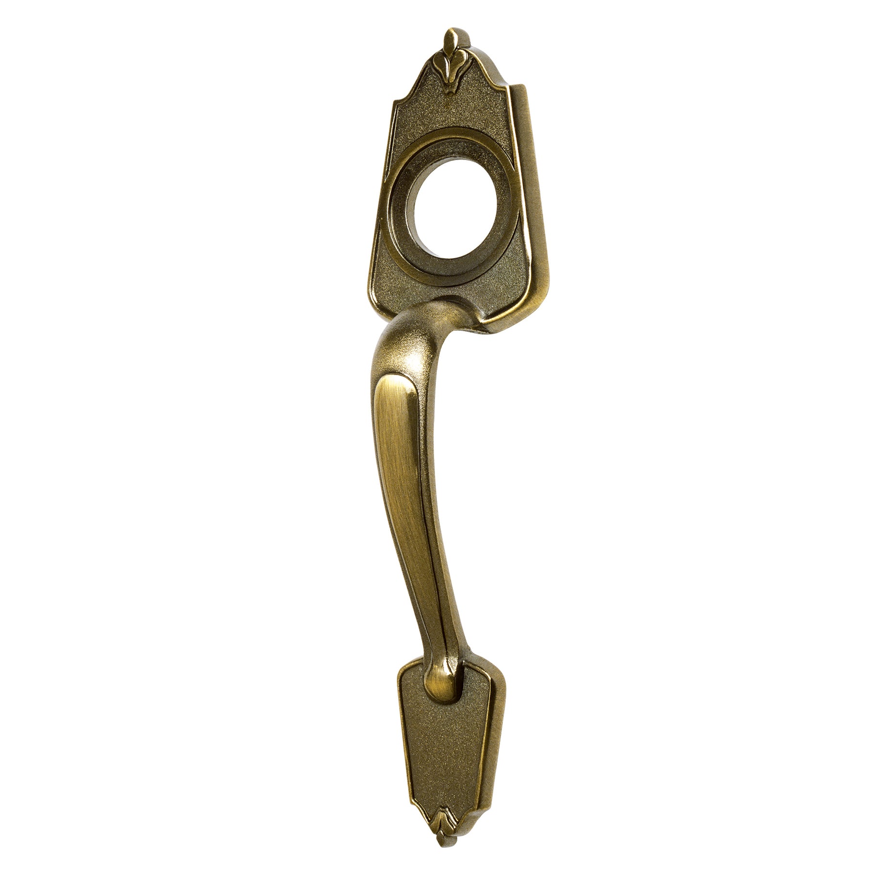 Chapetón metálico para puerta, acabado latón antiguo