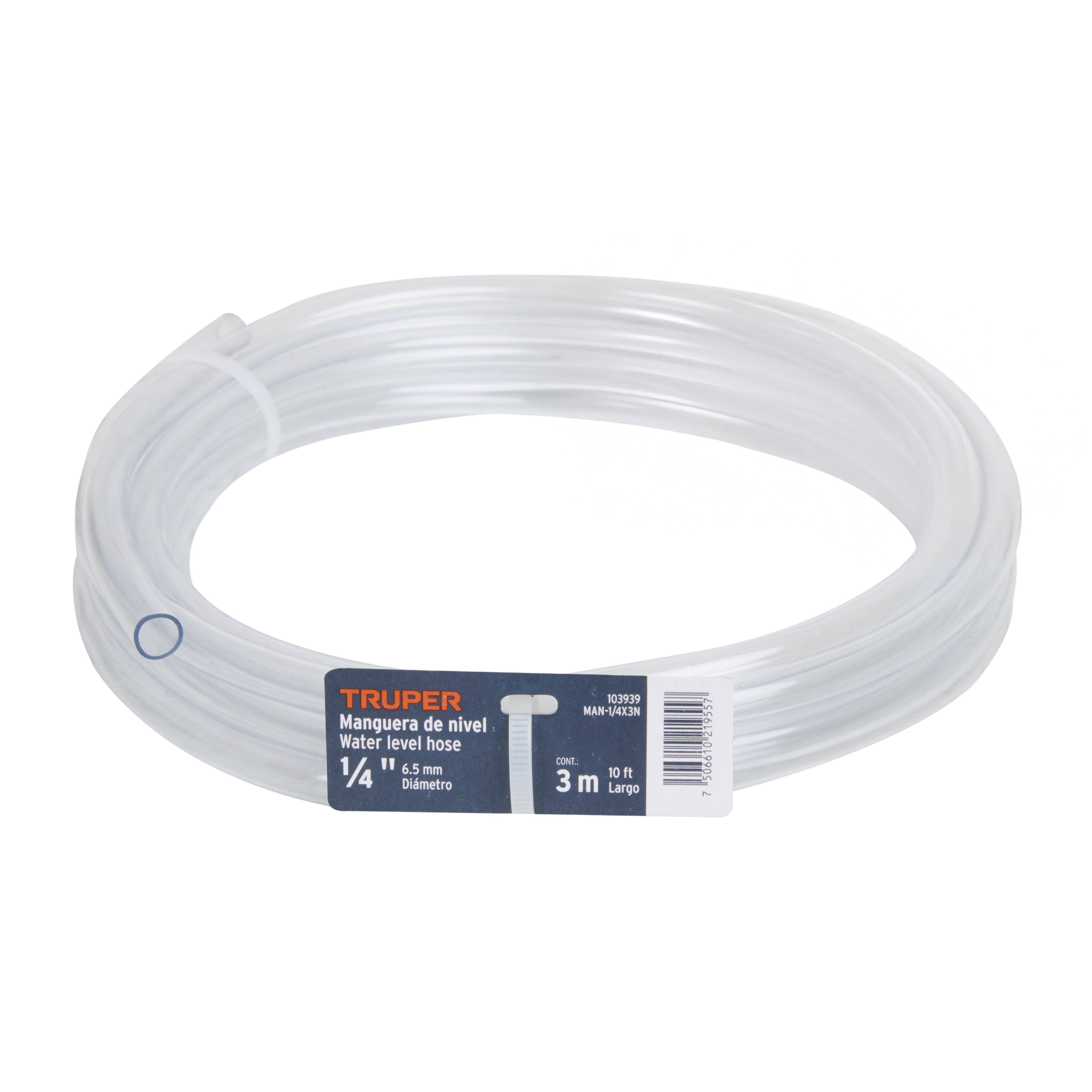 Manguera de Nivel, 1/4", rollo de 3m, Truper