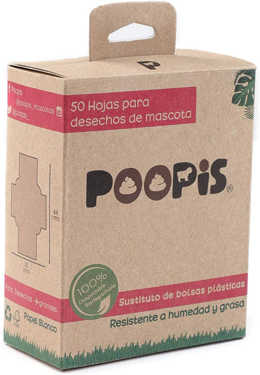 Hojas POOPIS chicas paquete de 50 hojas