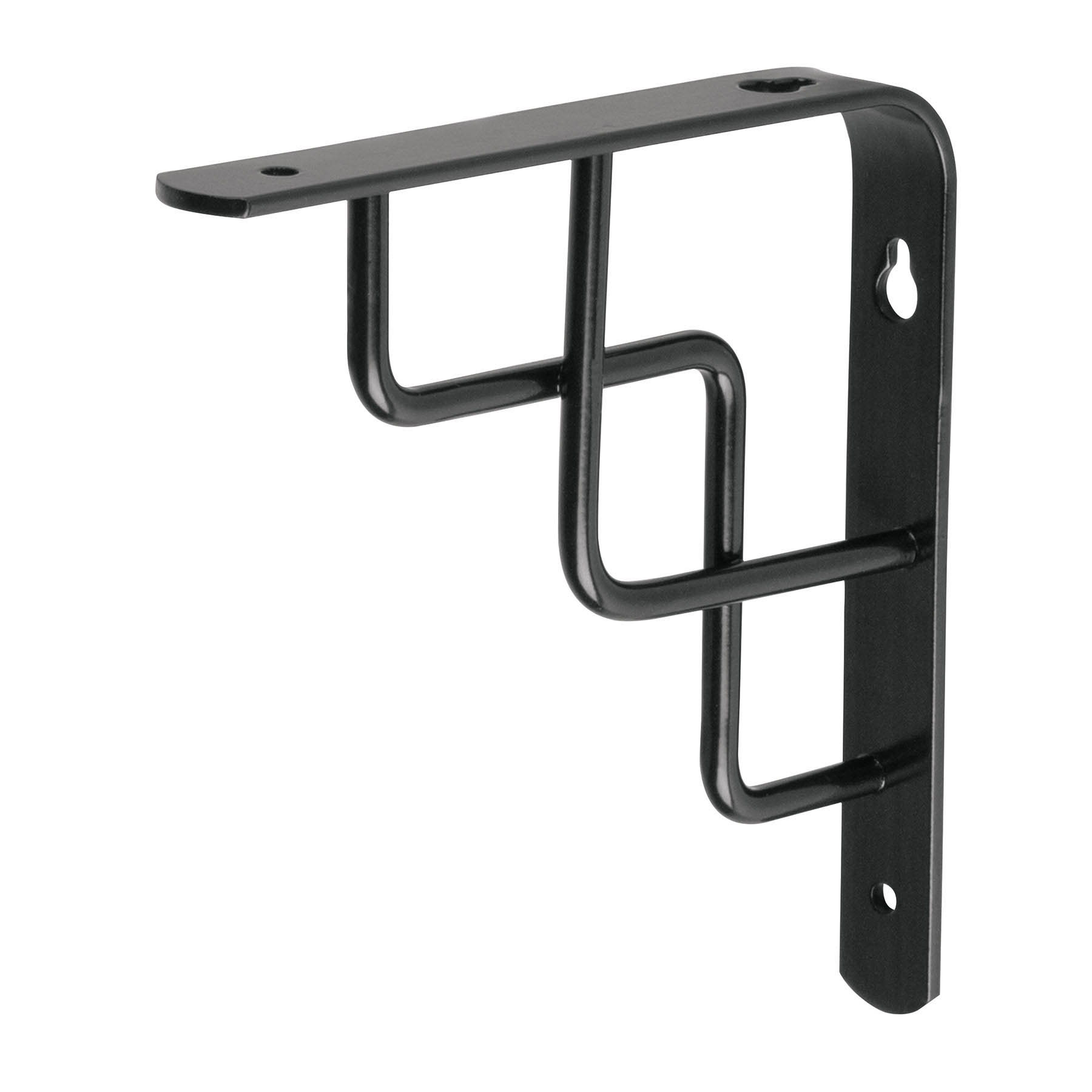 Ménsula reforzada negra 6 x 6" diseño escalera, Fiero