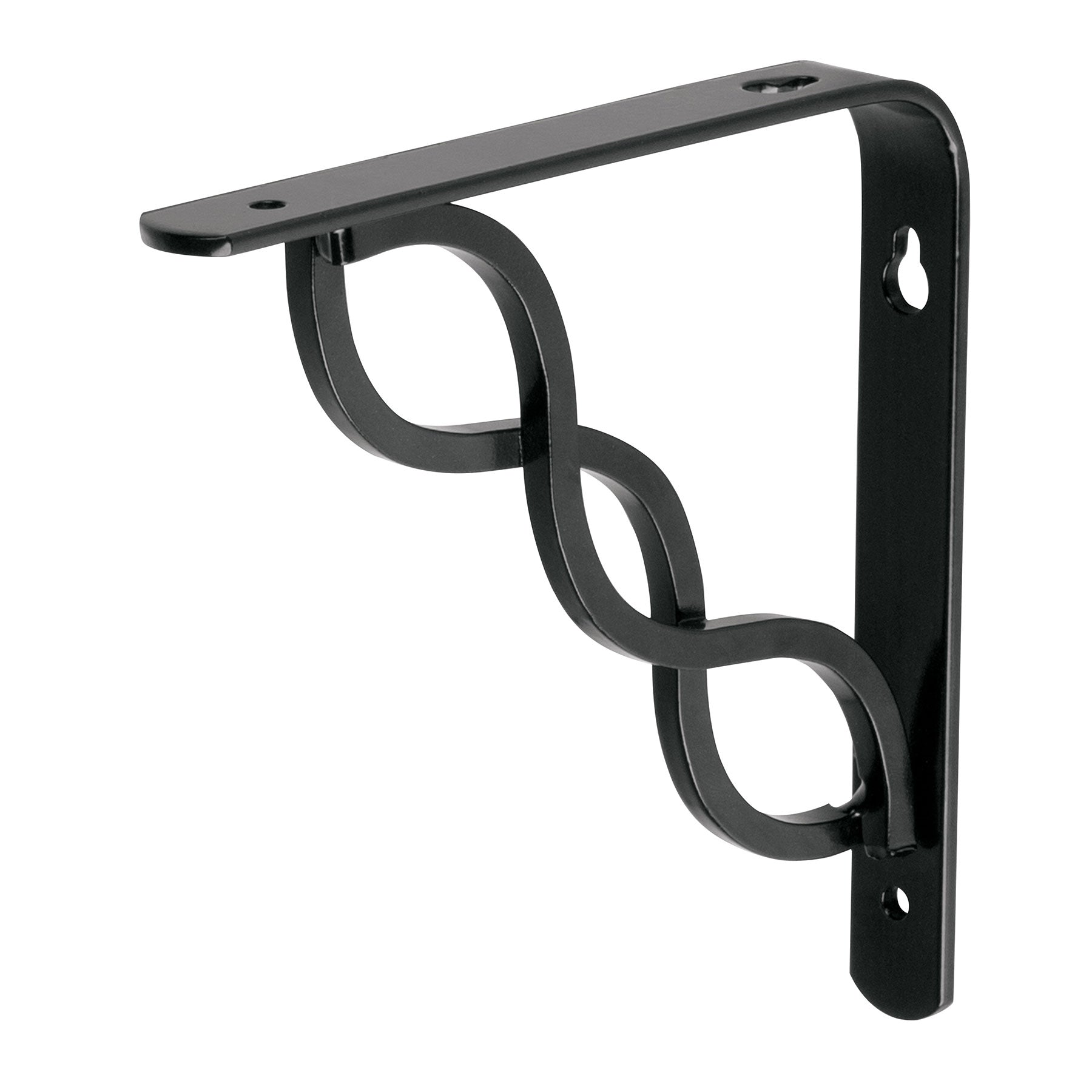 Ménsula reforzada negra 6 x 6" diseño trenza, Fiero