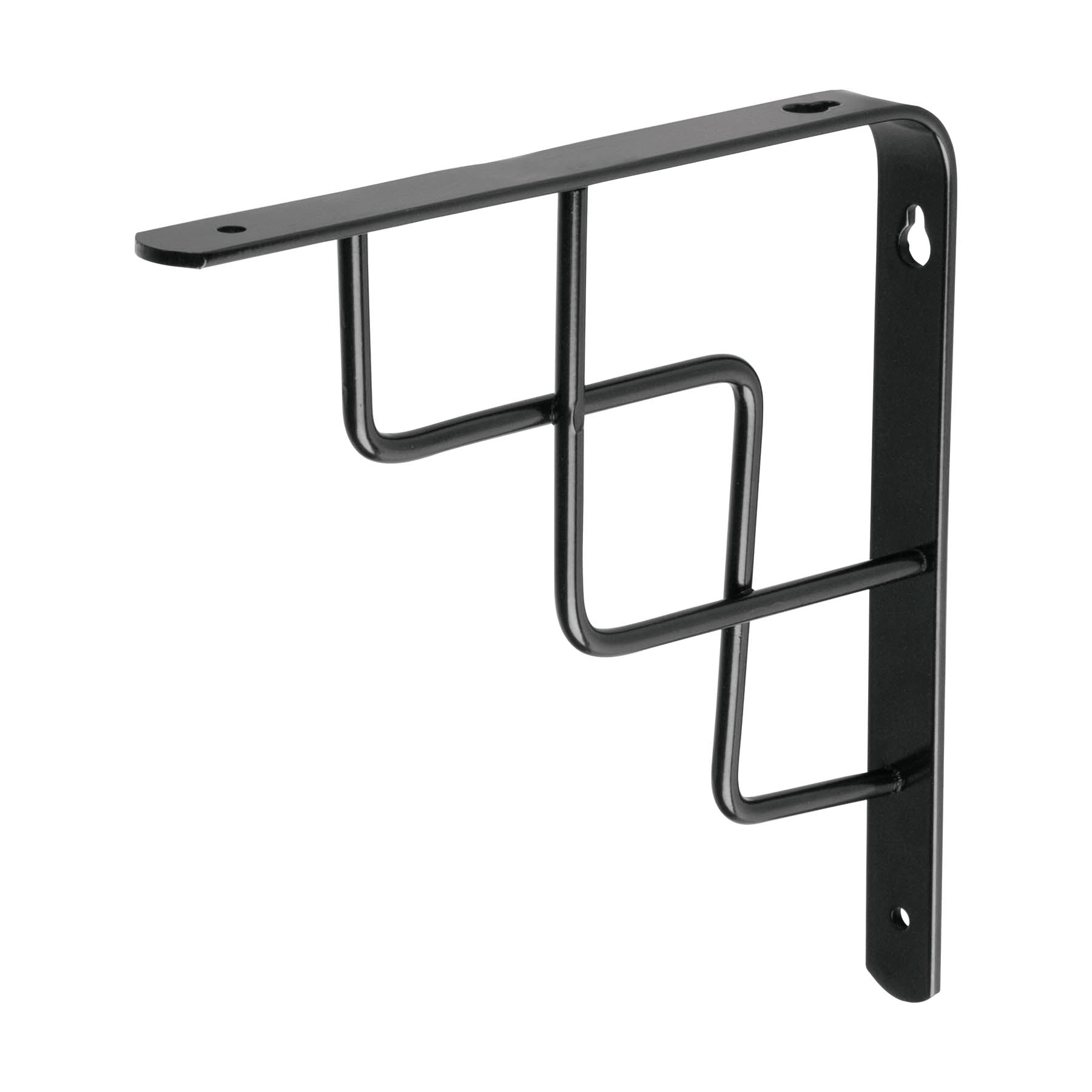 Ménsula reforzada negra 8 x 8" diseño escalera, Fiero