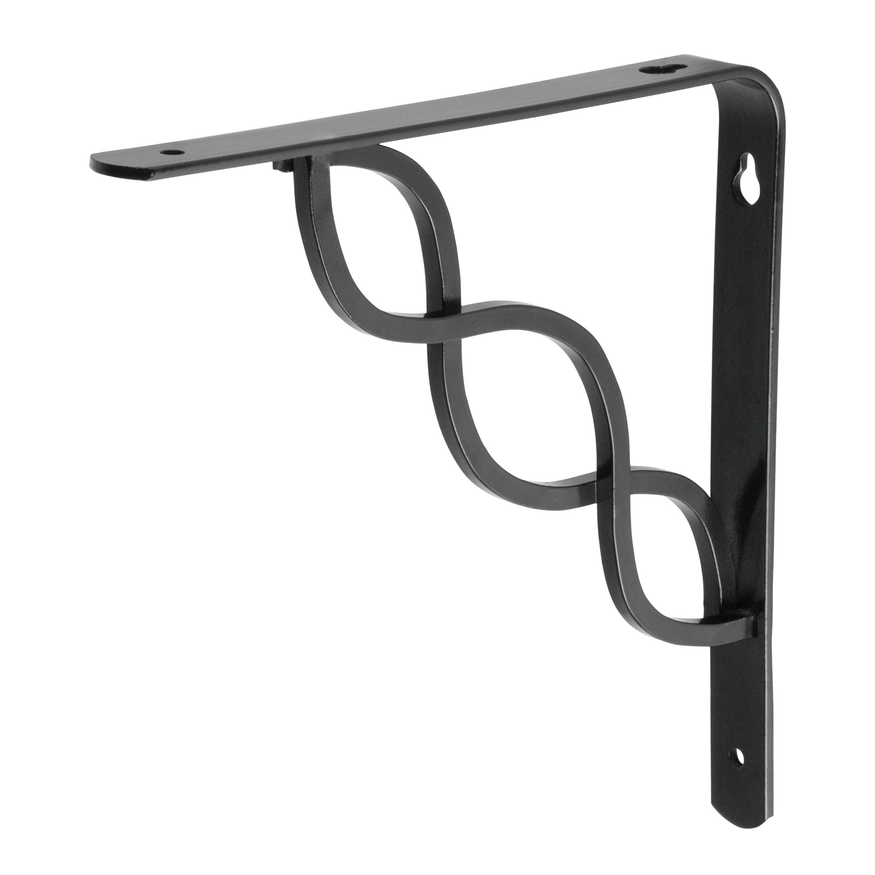 Ménsula reforzada negra 8 x 8" diseño trenza, Fiero