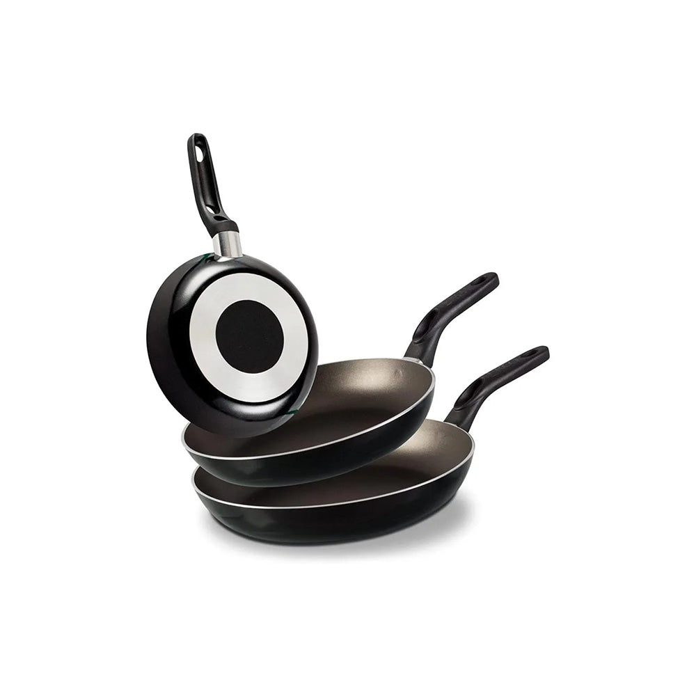 Juego De Sartenes Con Teflon Negro - 3 Piezas - La Vasconia