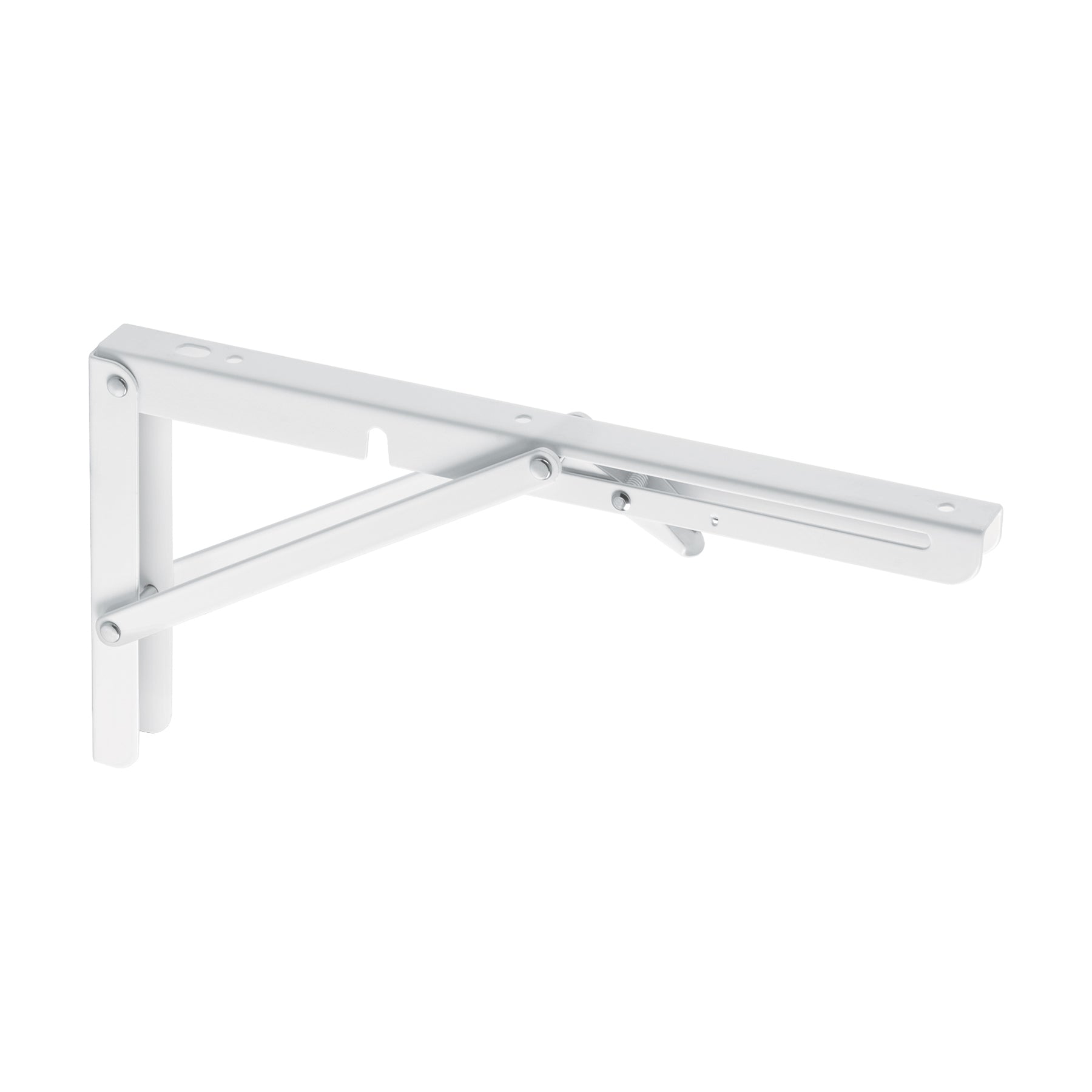 Ménsula plegable de acero blanca 6" x 12", Fiero