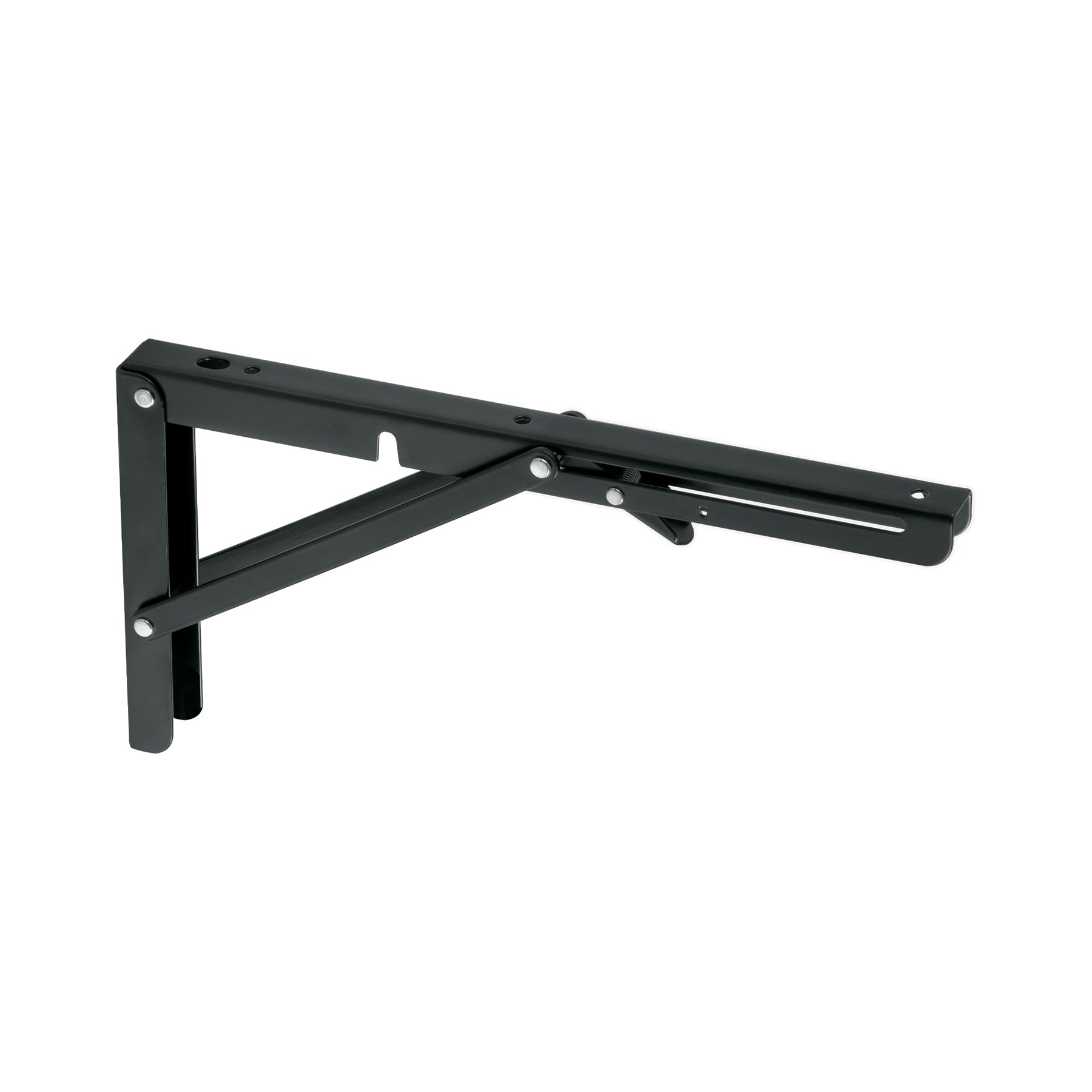 Ménsula plegable de acero negra 6" x 12", Fiero