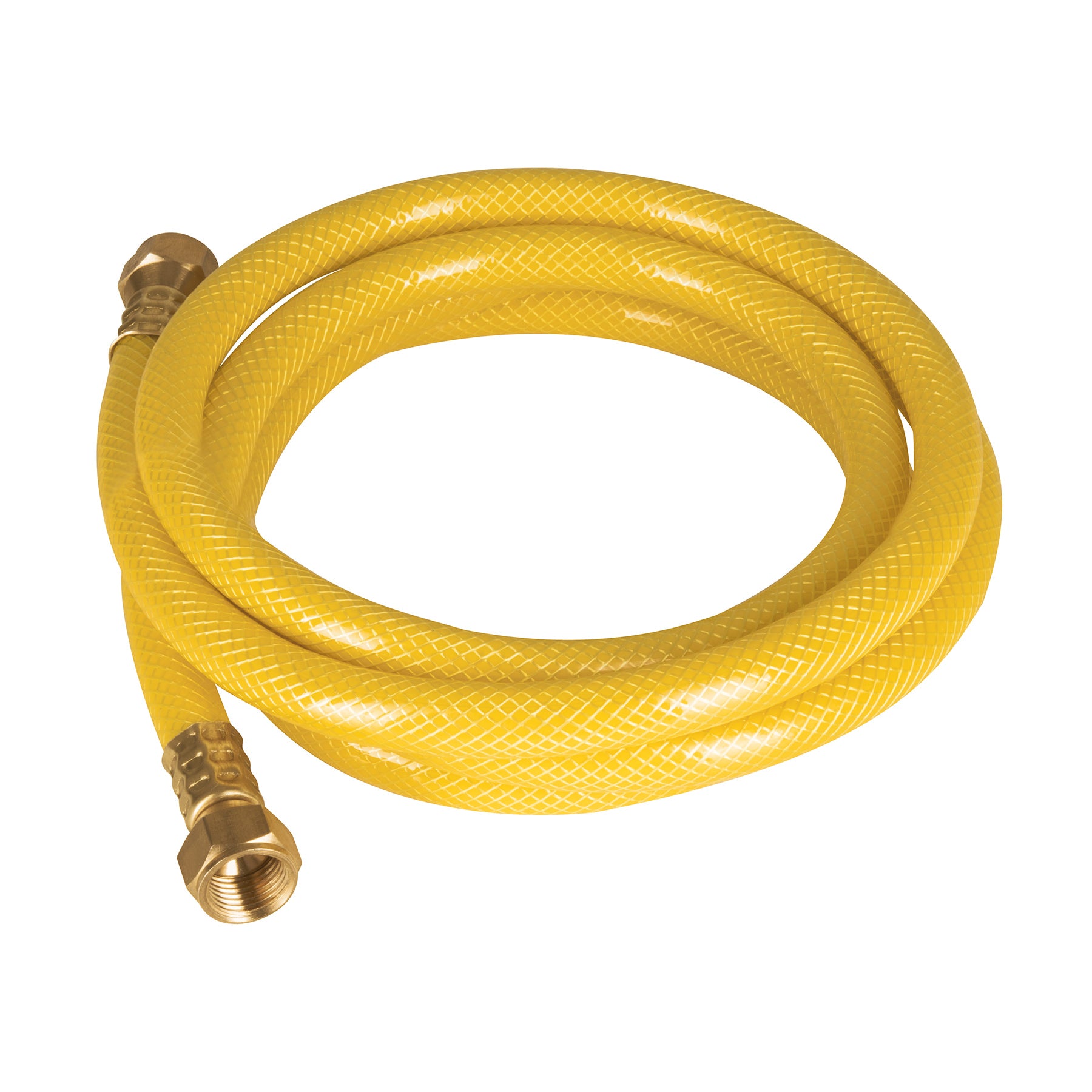Manguera para gas, PVC amarilla, 3/8"x2 m, con conexión, Foset