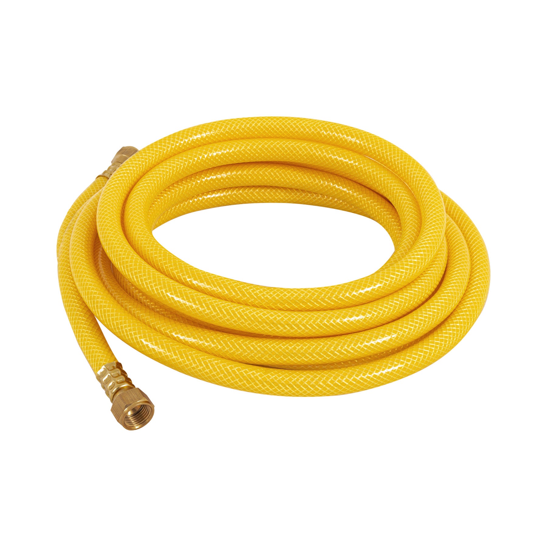 Manguera para gas, PVC amarilla, 3/8"x5 m, con conexión, Foset