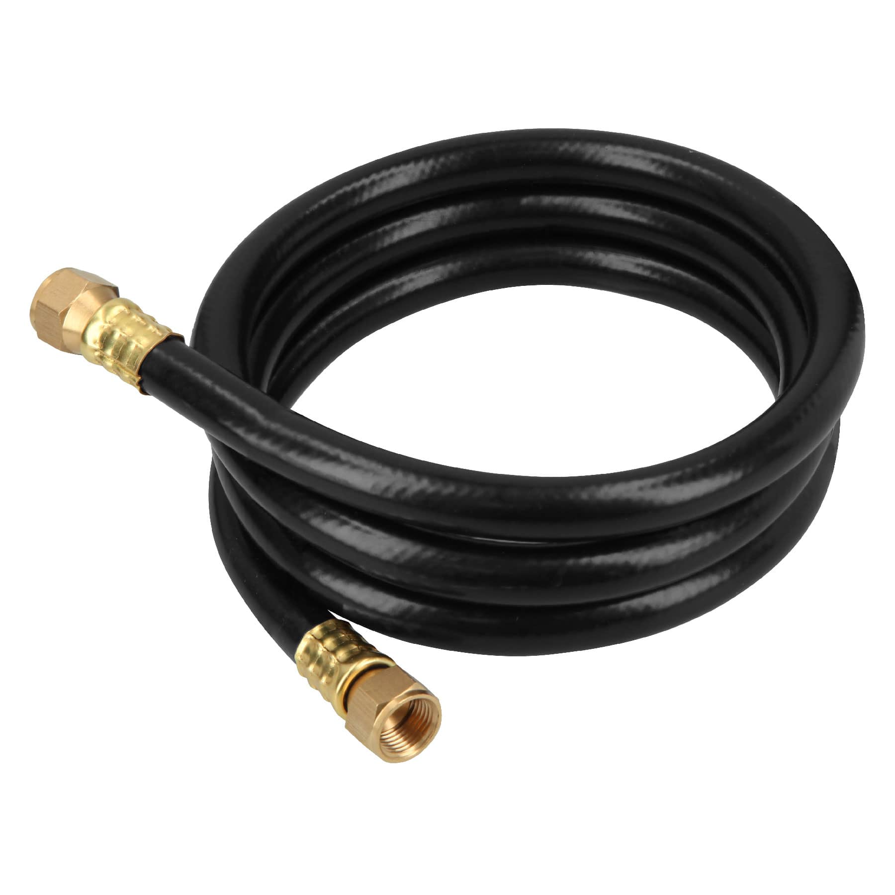 Manguera para gas, PVC negra, 3/8"x1.5 m, con conexión, Foset