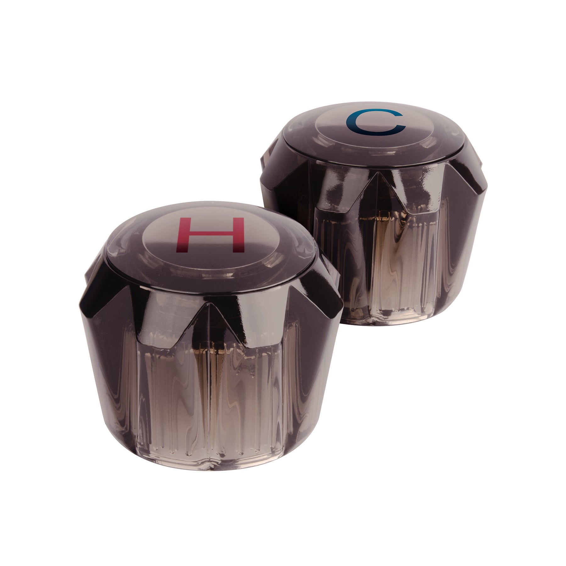 Juego 2 manerales acrílico humo para lavabo y fregadero, Basic