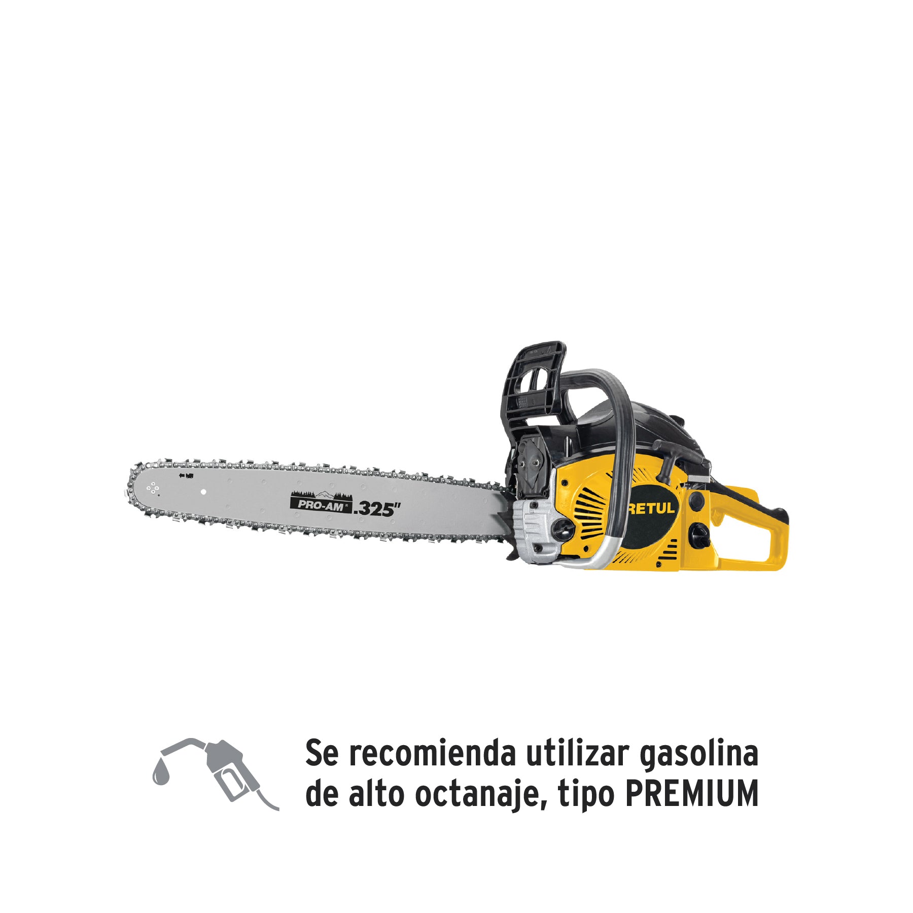 Motosierra 52 cc a gasolina con barra de 20", Pretul