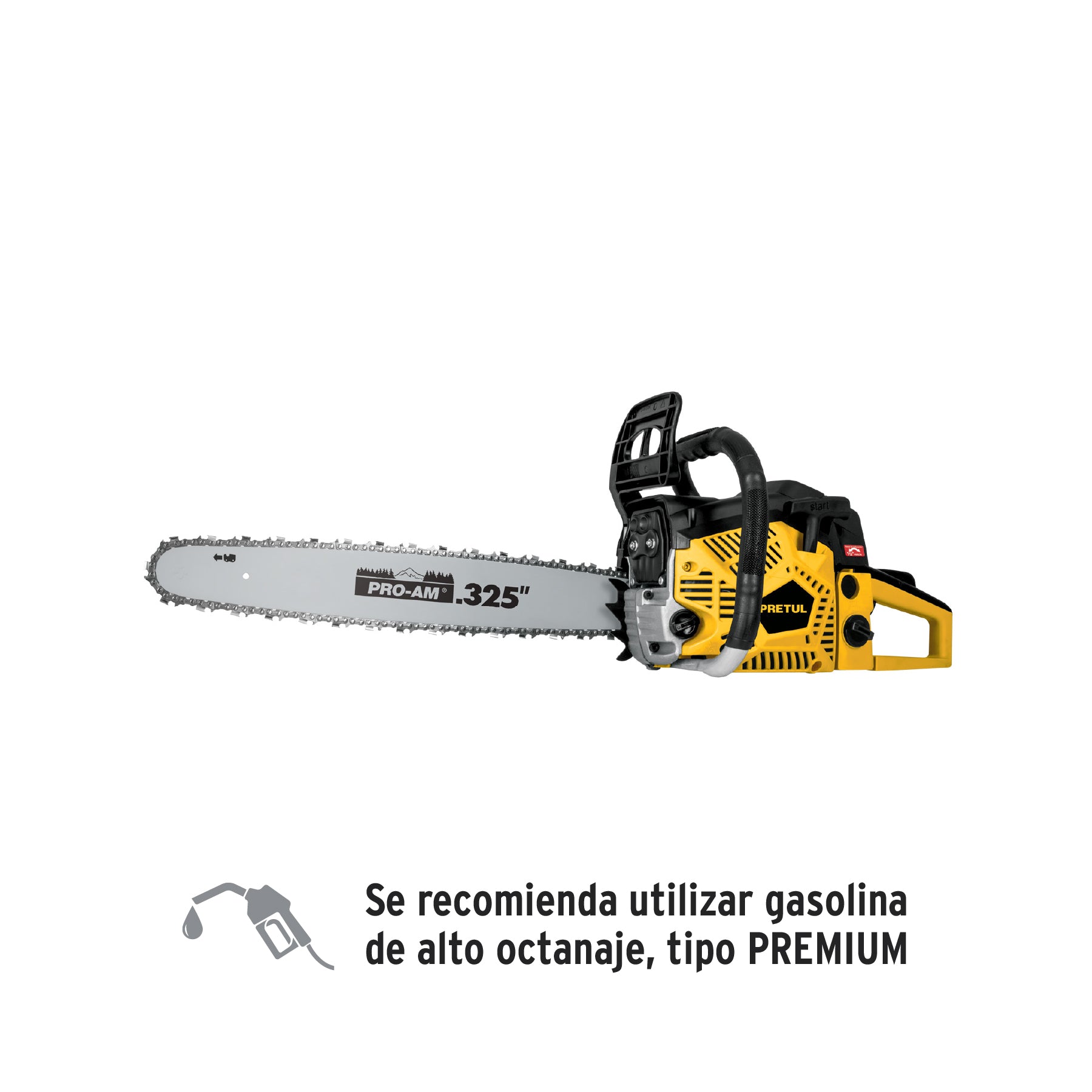 Motosierra 60 cc a gasolina con barra de 20", Pretul