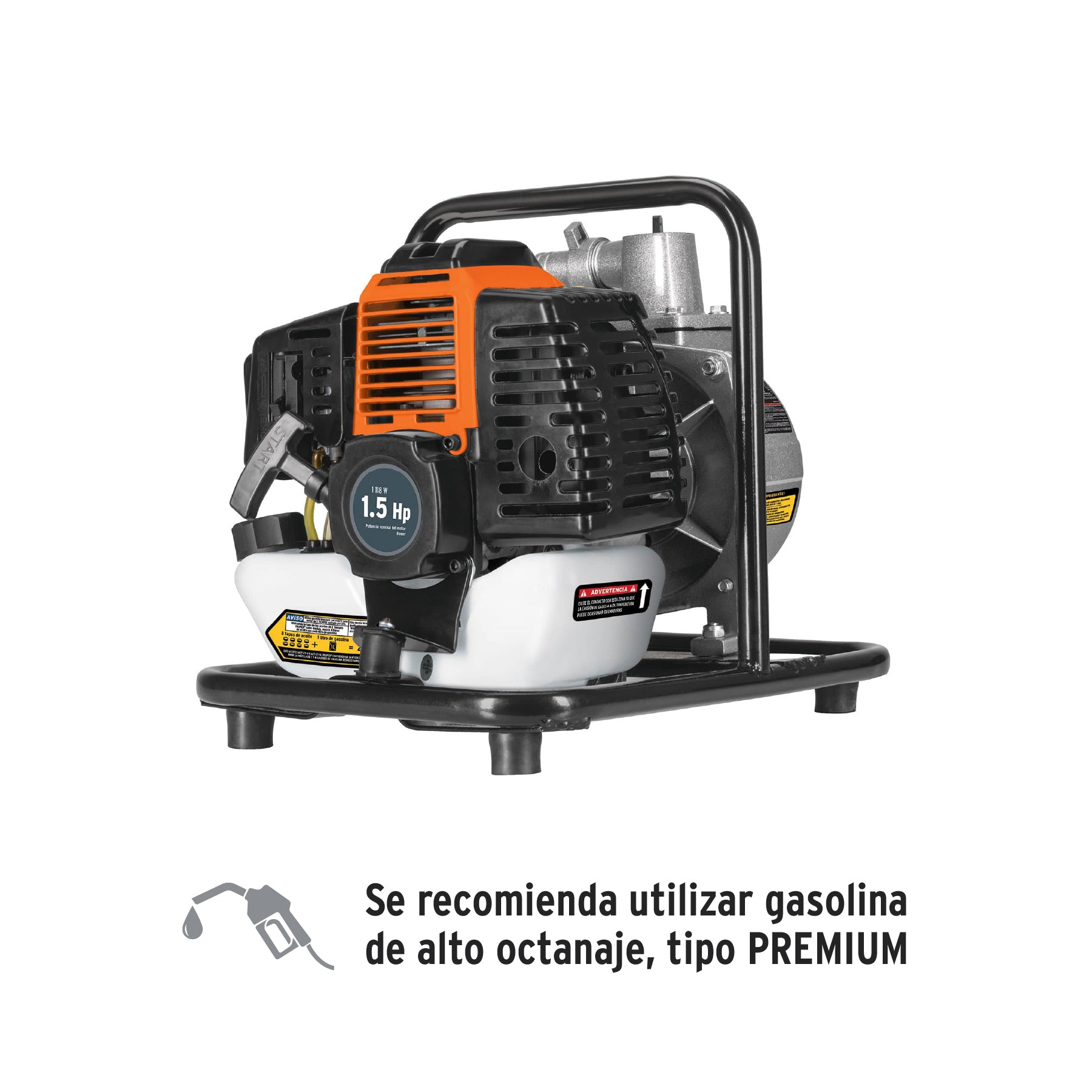 Motobomba autocebante 1"x1", gas. 1-1/2HP, agrícola, Truper