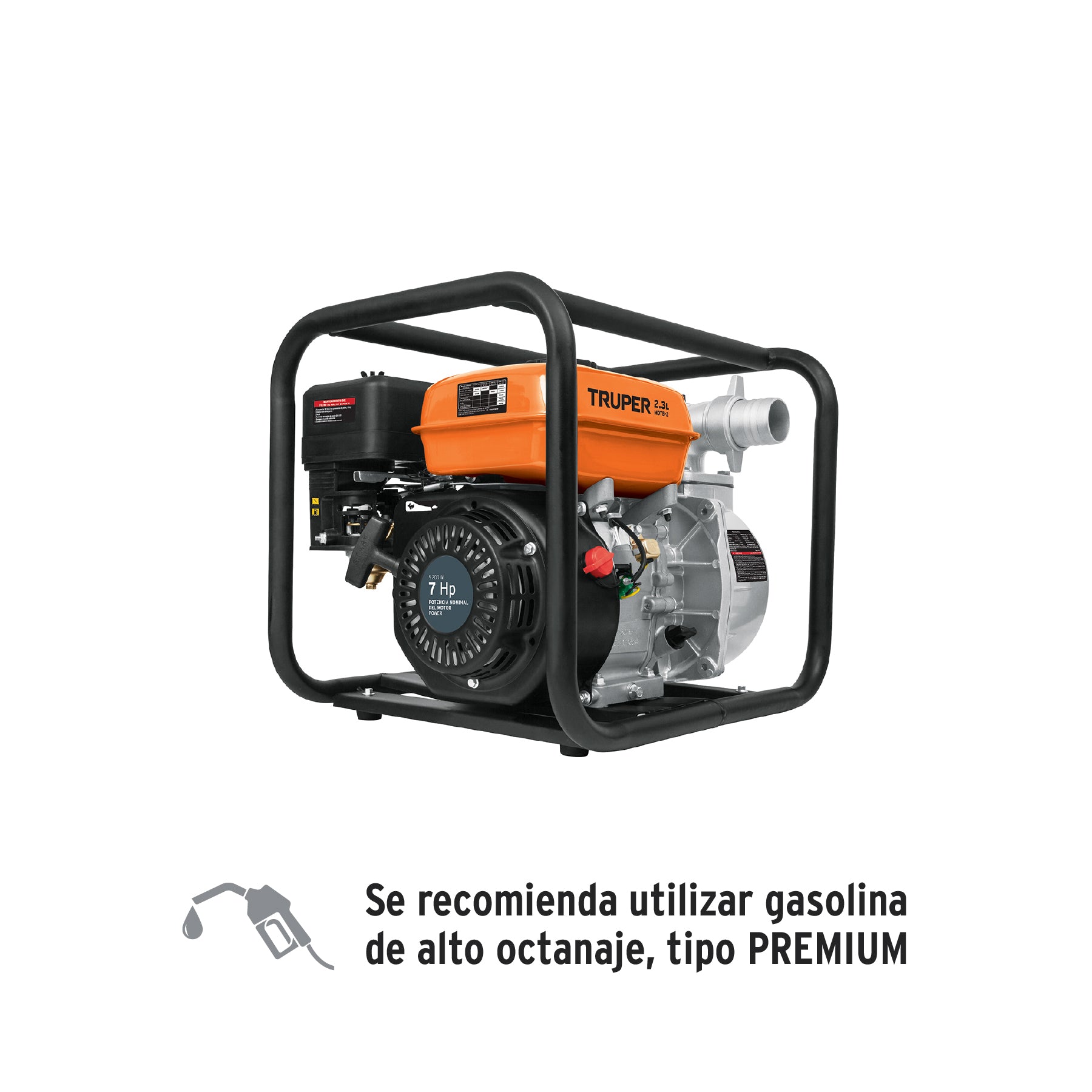Motobomba autocebante 2"x2", gasolina 7HP, agrícola, Truper