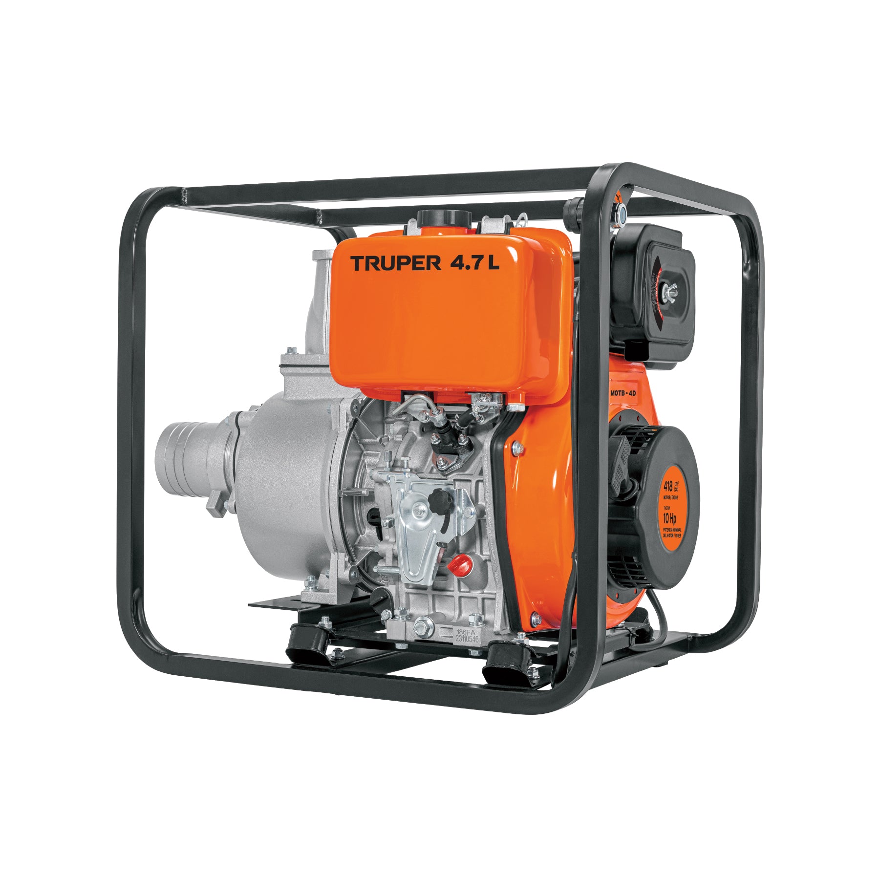 Motobomba autocebante 4"x4", diesel 10HP, agrícola, Truper