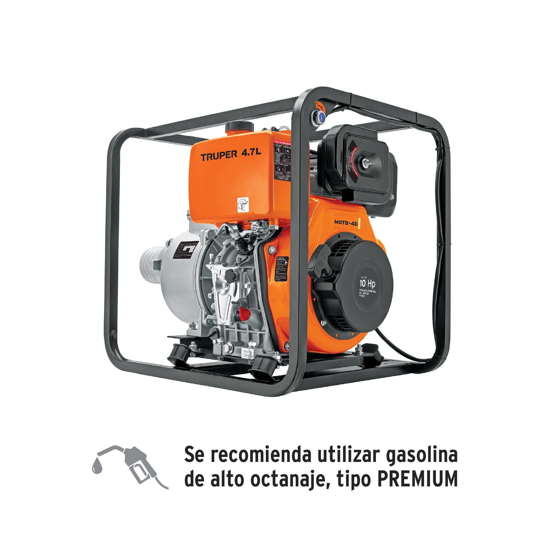 Motobomba autocebante 4"x4", diesel 10HP, agrícola, Truper