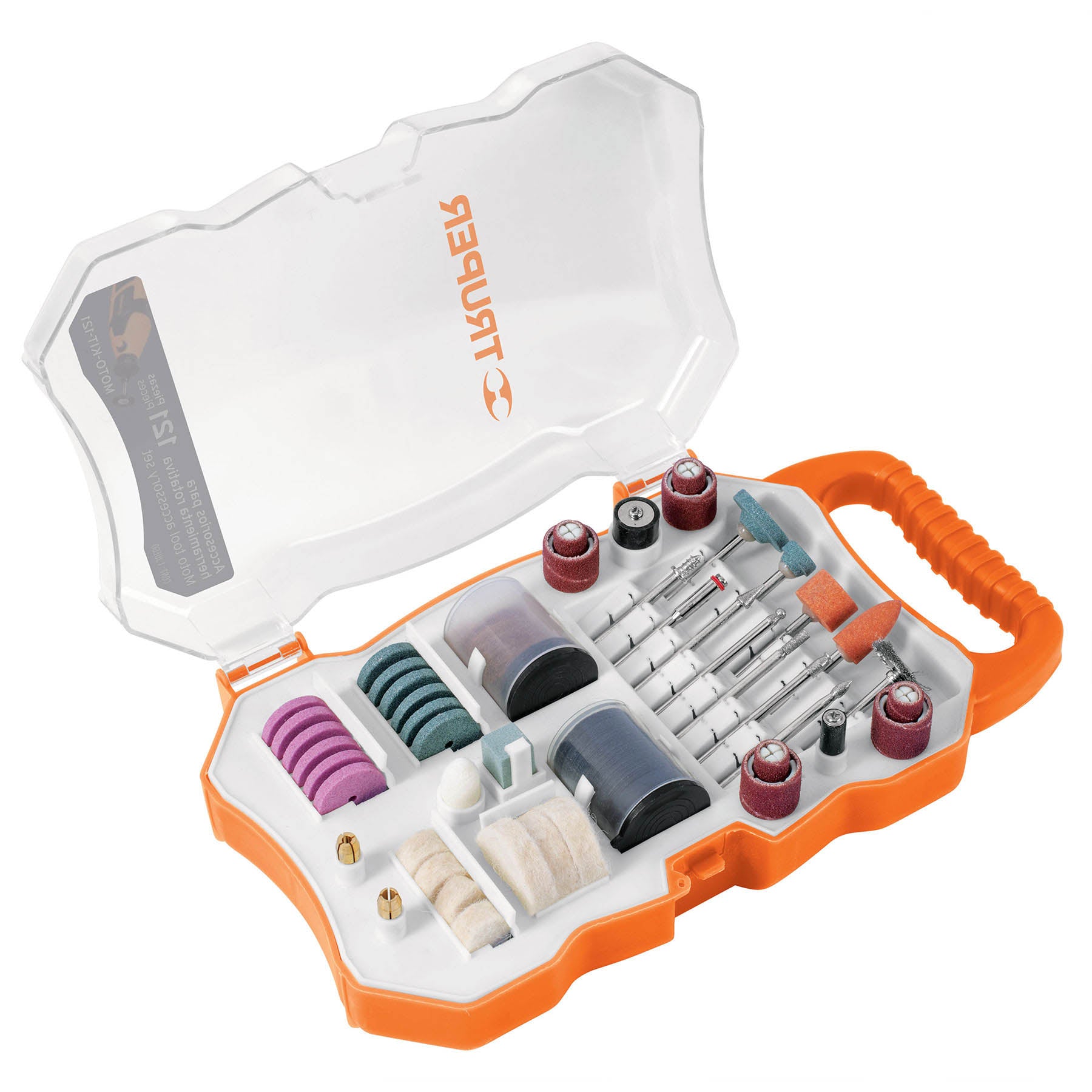 Kit de accesorios para herramienta rotativa, 121 pzs, Truper