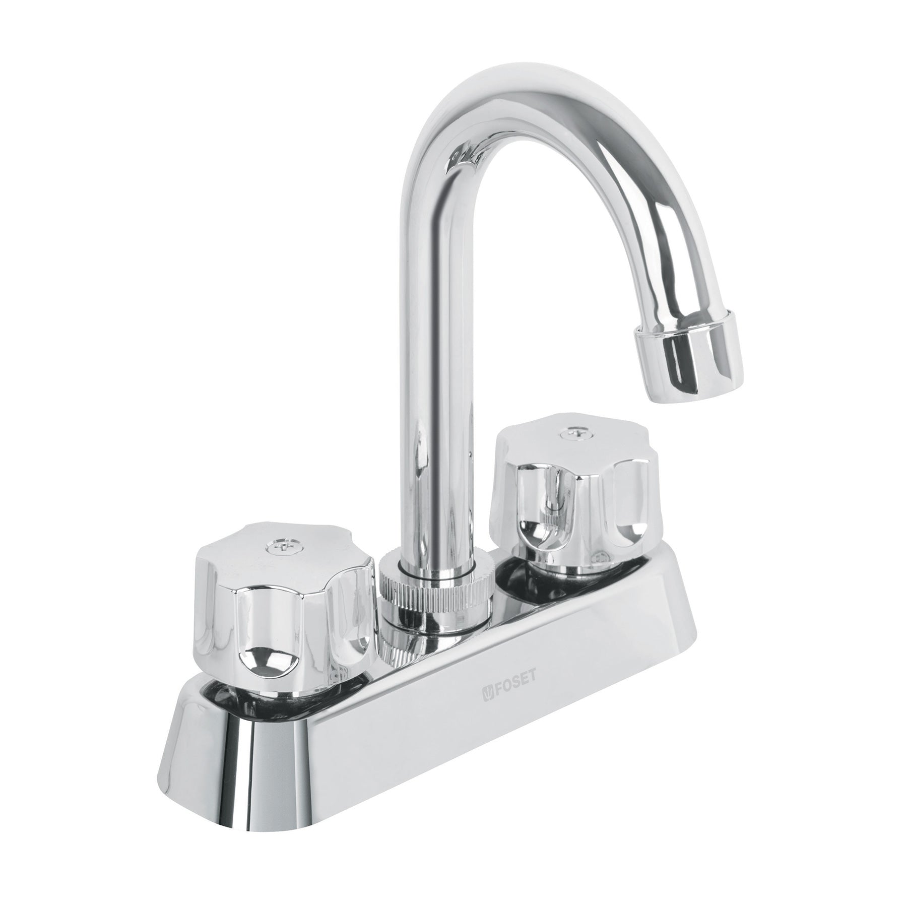 Mezcladora 4" lavabo, ABS, cuello bar, hexagonal, BASIC