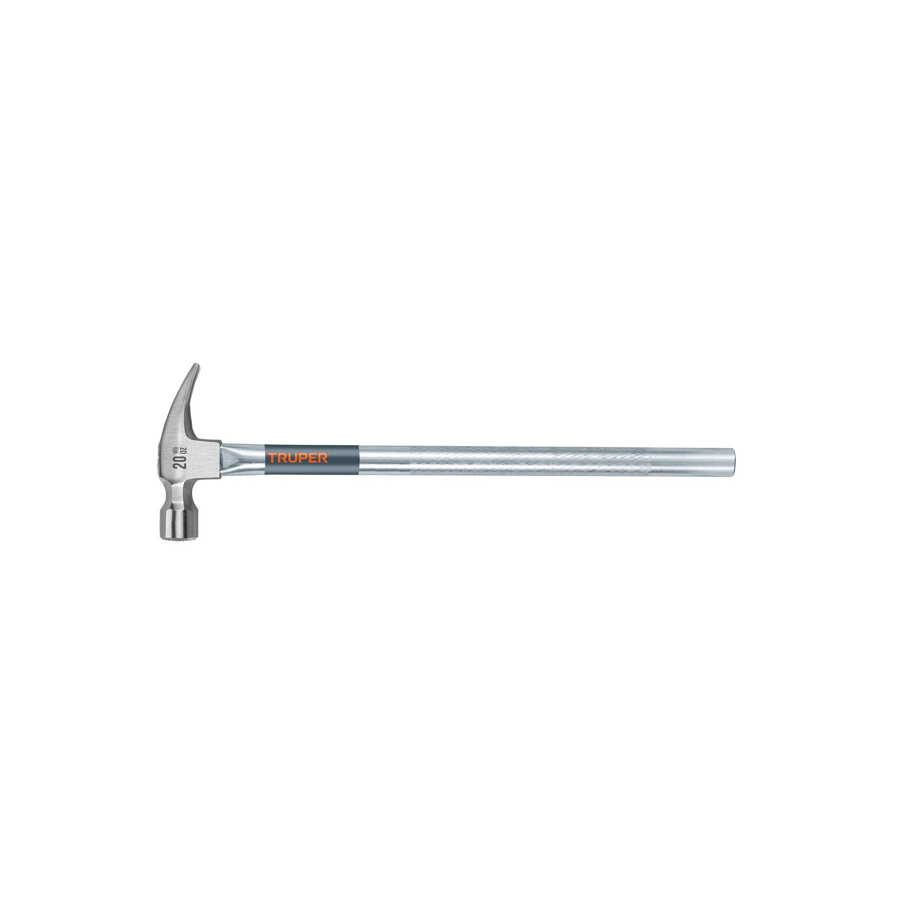 Martillo tubular pulido 20oz cara fresada, uña recta, Truper