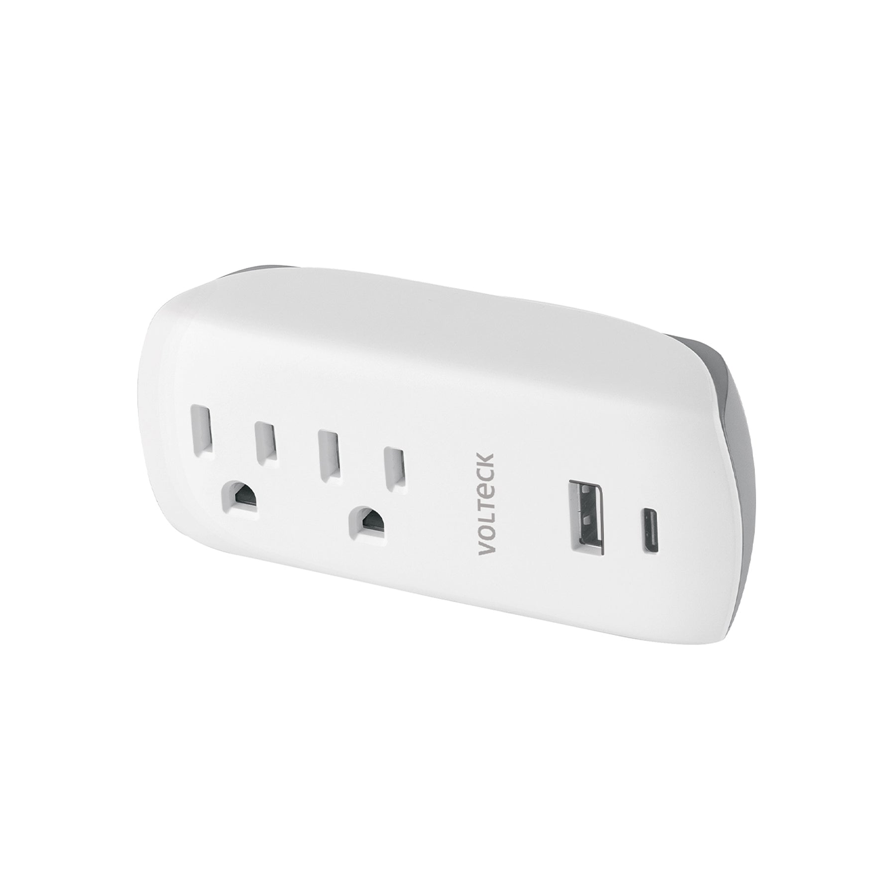 Multicontacto de pared, 2 contactos y 2 USB A+C, Volteck, MUL-202U, 45836