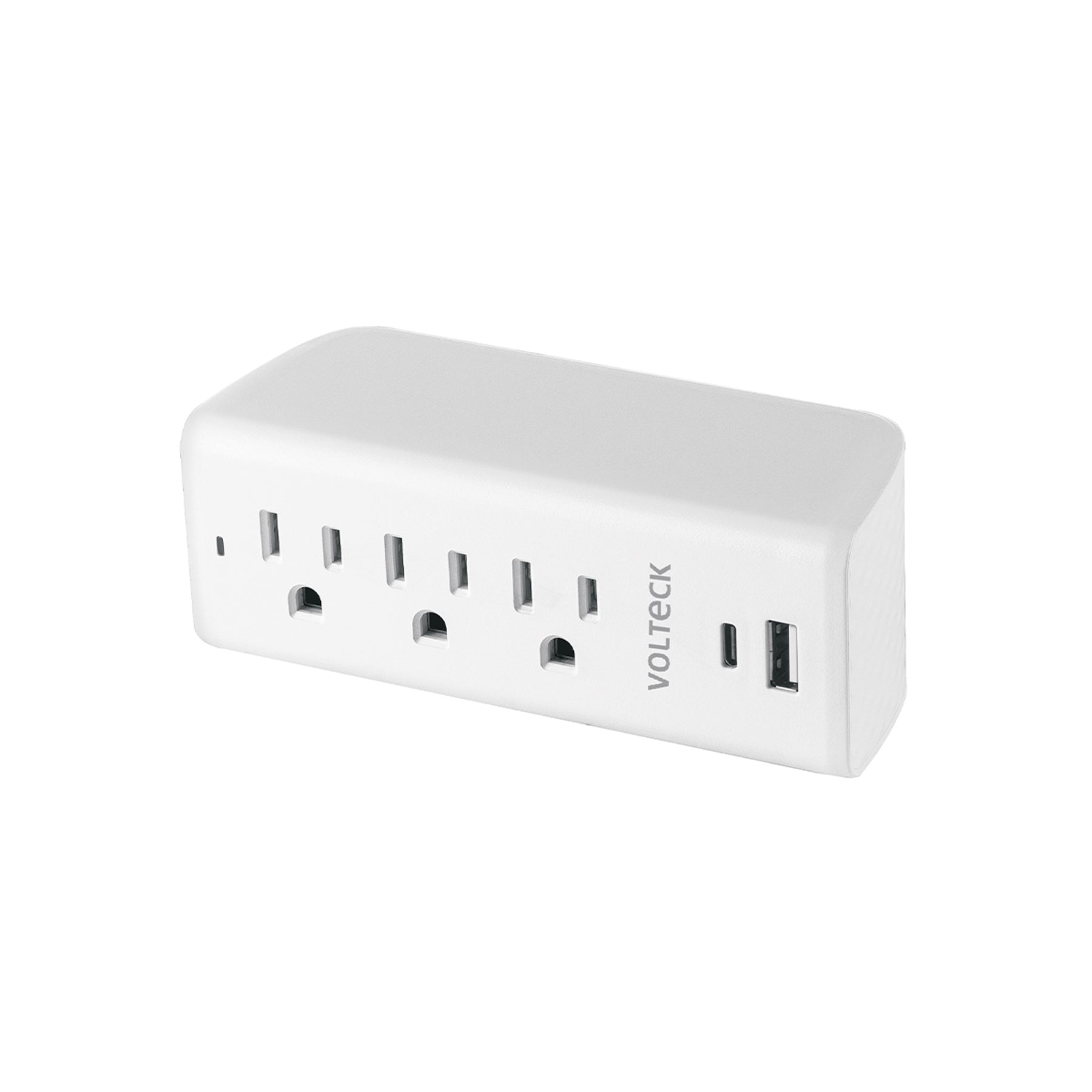 Multicontacto de pared, 490 Joules, 3 contactos y 2 USB A+C, Volteck, MUL-352U, 45748