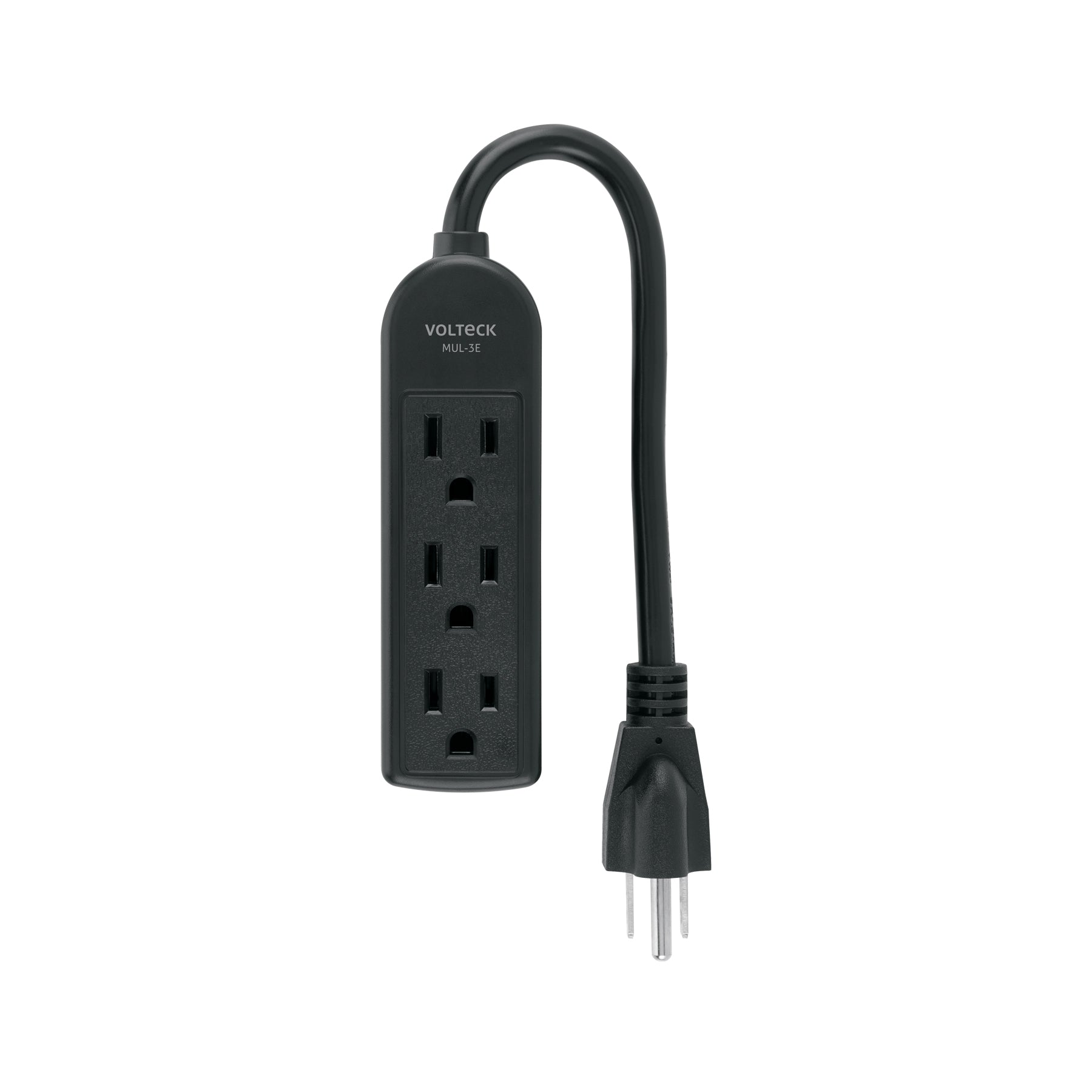 Multicontacto doméstico 3 entradas, negro, Volteck, MUL-3EN, 45865