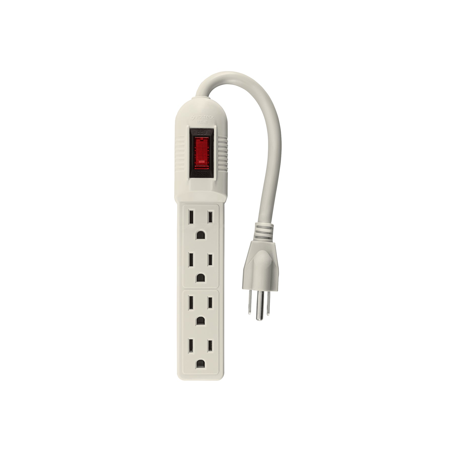 Multicontacto económico 4 entradas, blanco, Volteck, MUL-4E, 46181