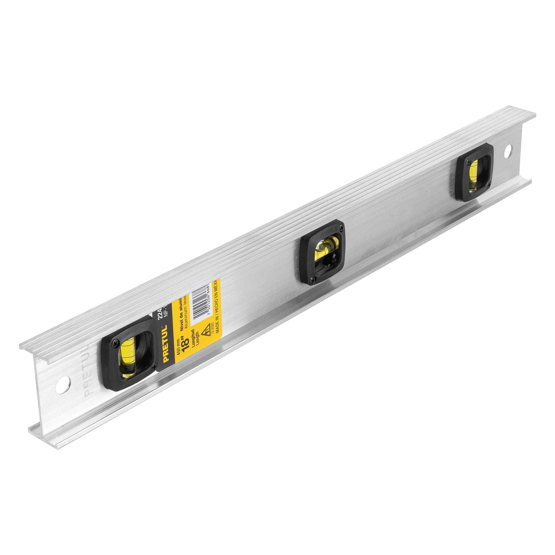 Nivel de 18" con cuerpo de aluminio, Pretul