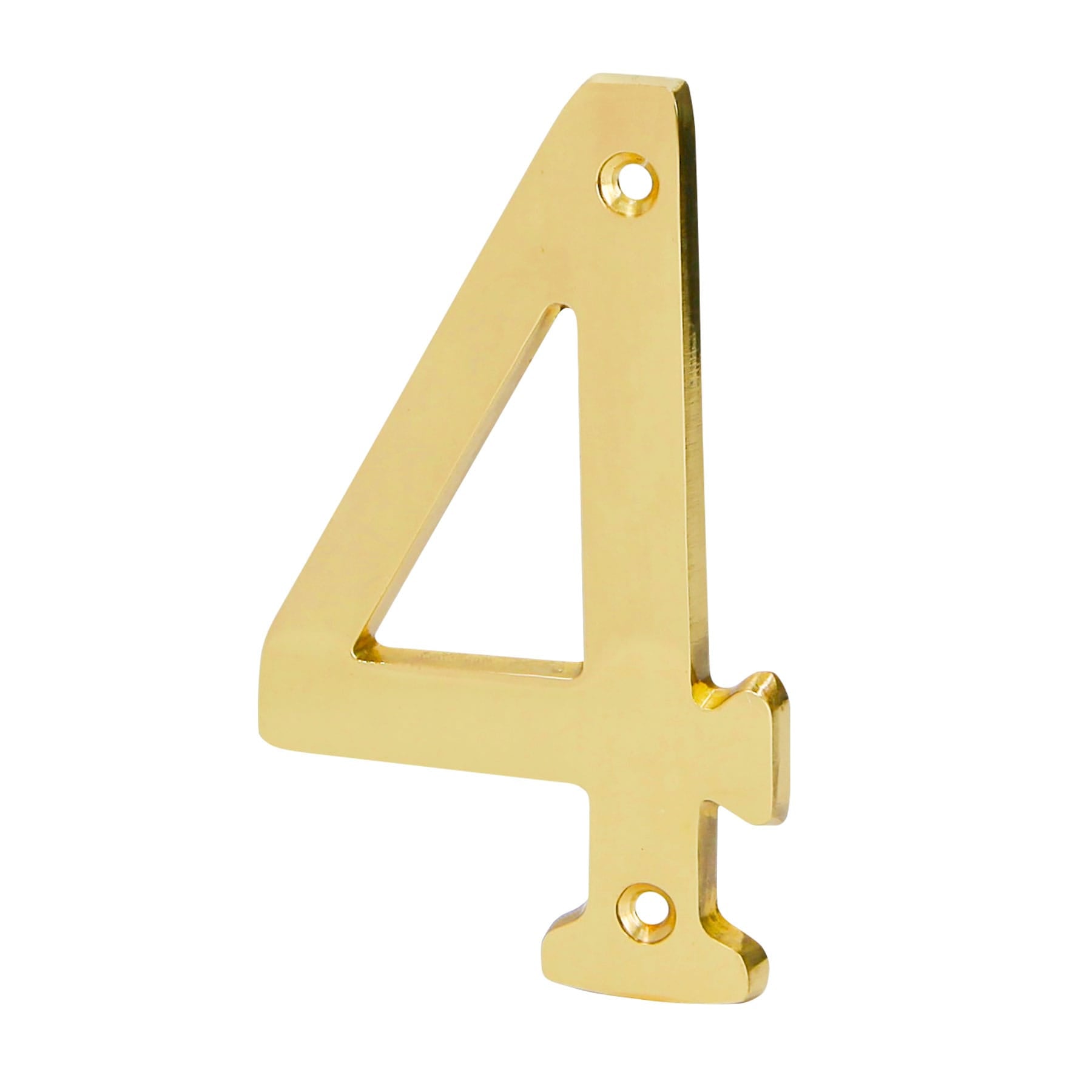 Número 4 de latón sólido 4", latón brillante, Hermex, NUCH-4, 43682