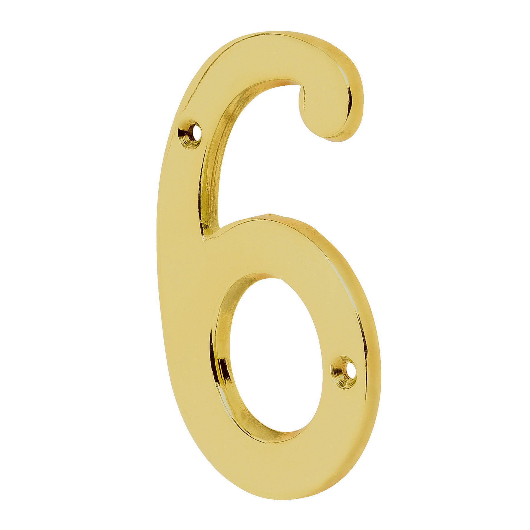 Número 6 de latón sólido 4", latón brillante, Hermex, NUCH-6, 43684