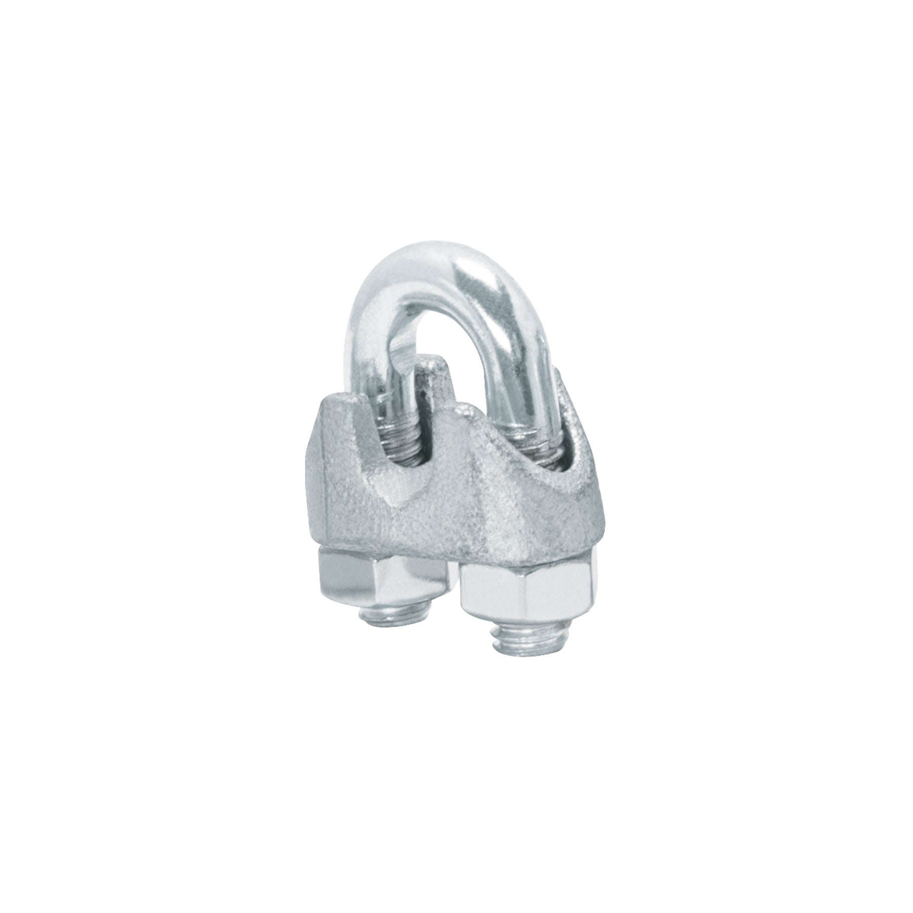 Blíster con 2 nudos (perros) de hierro para cable de 1/4", Fiero
